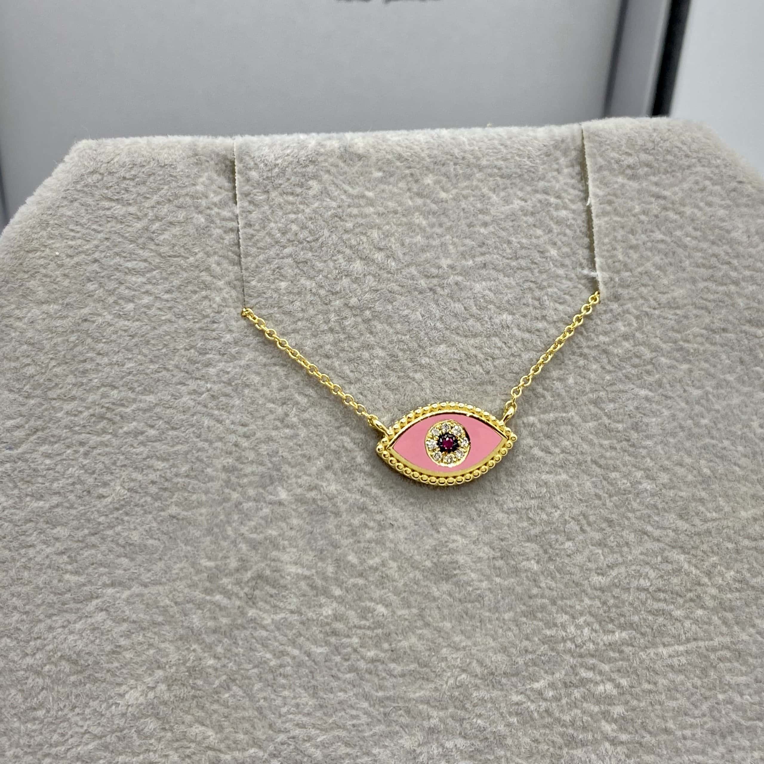 Pink Eye necklace with ruby and diamonds — Melina Fachidis (5)