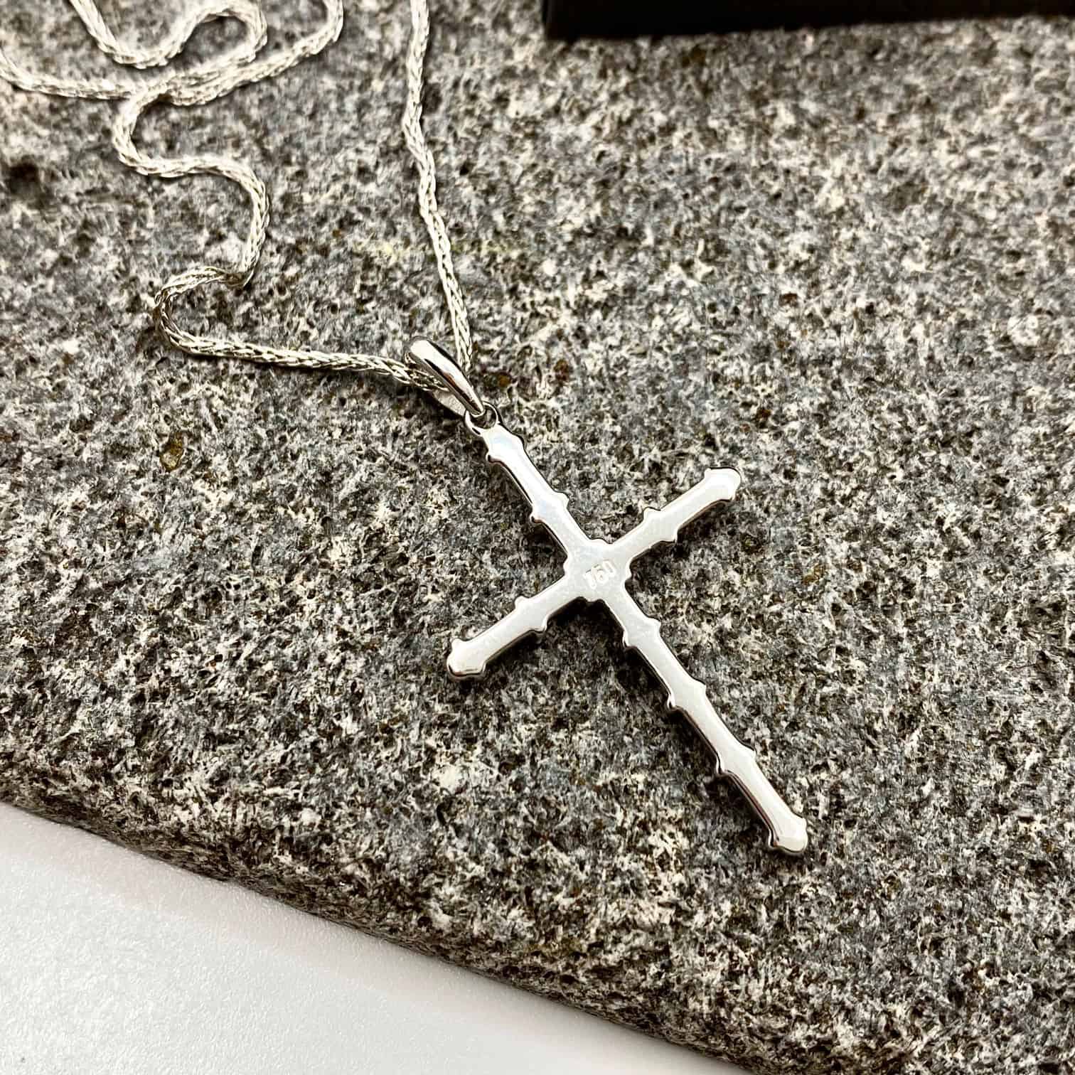 White gold diamond cross pendant — Melina Fachidis (4)