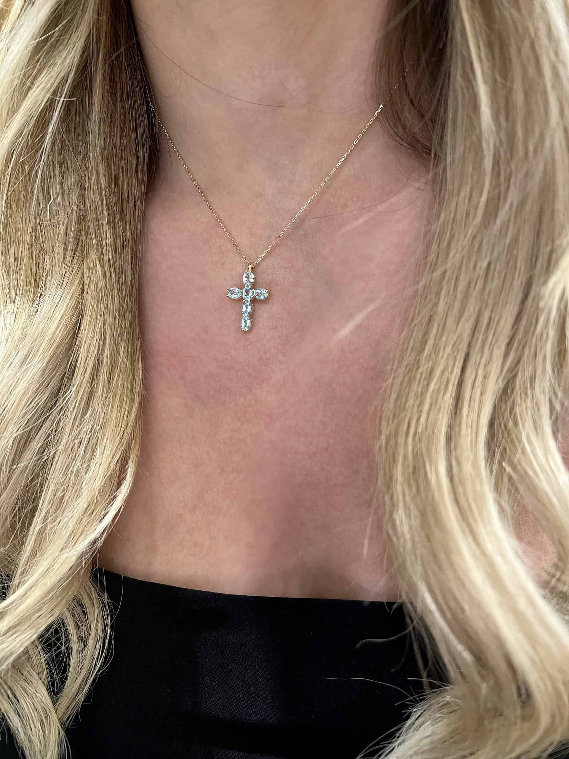 Sky Blue topaz cross pendant — Melina Fachidis (7)