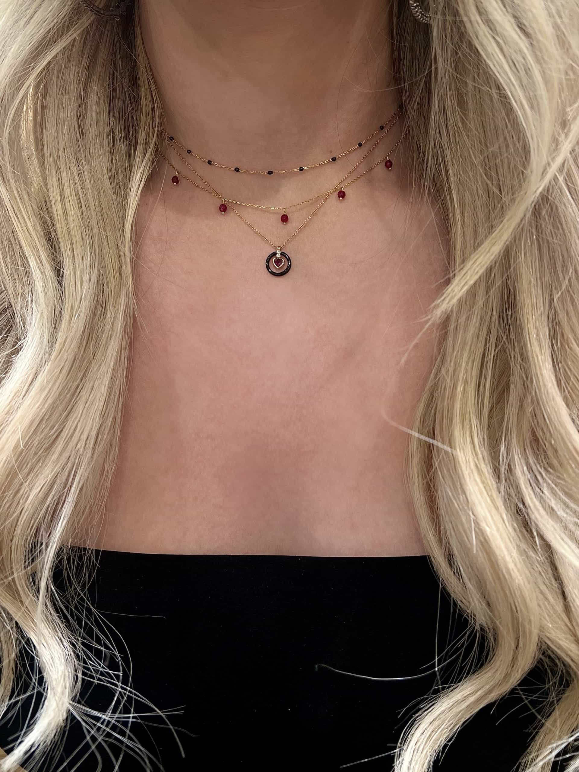 Black enamel ruby pendant — Melina Fachidis (5)