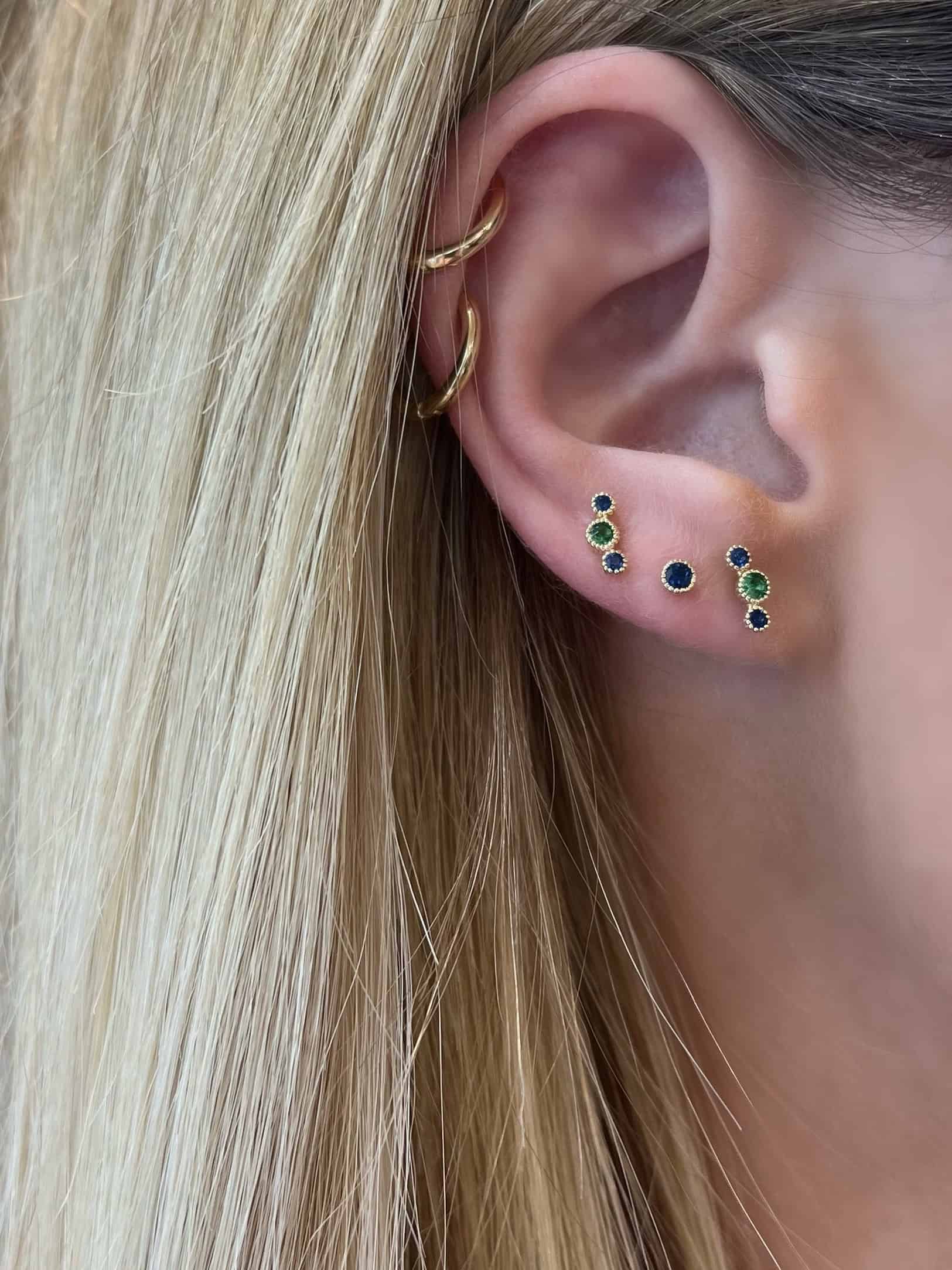 Blue sapphire pair of stud earrings — Melina Fachidis (6)