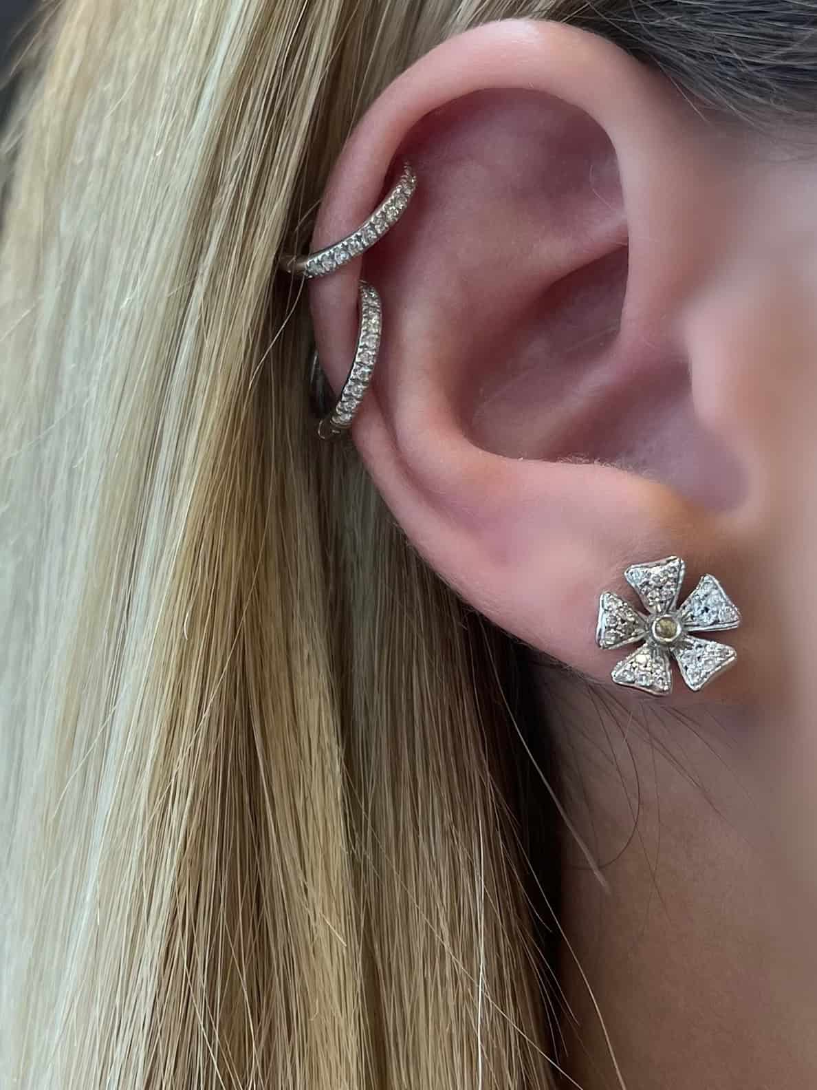 Floral diamond studs — Melina Fachidis (2)