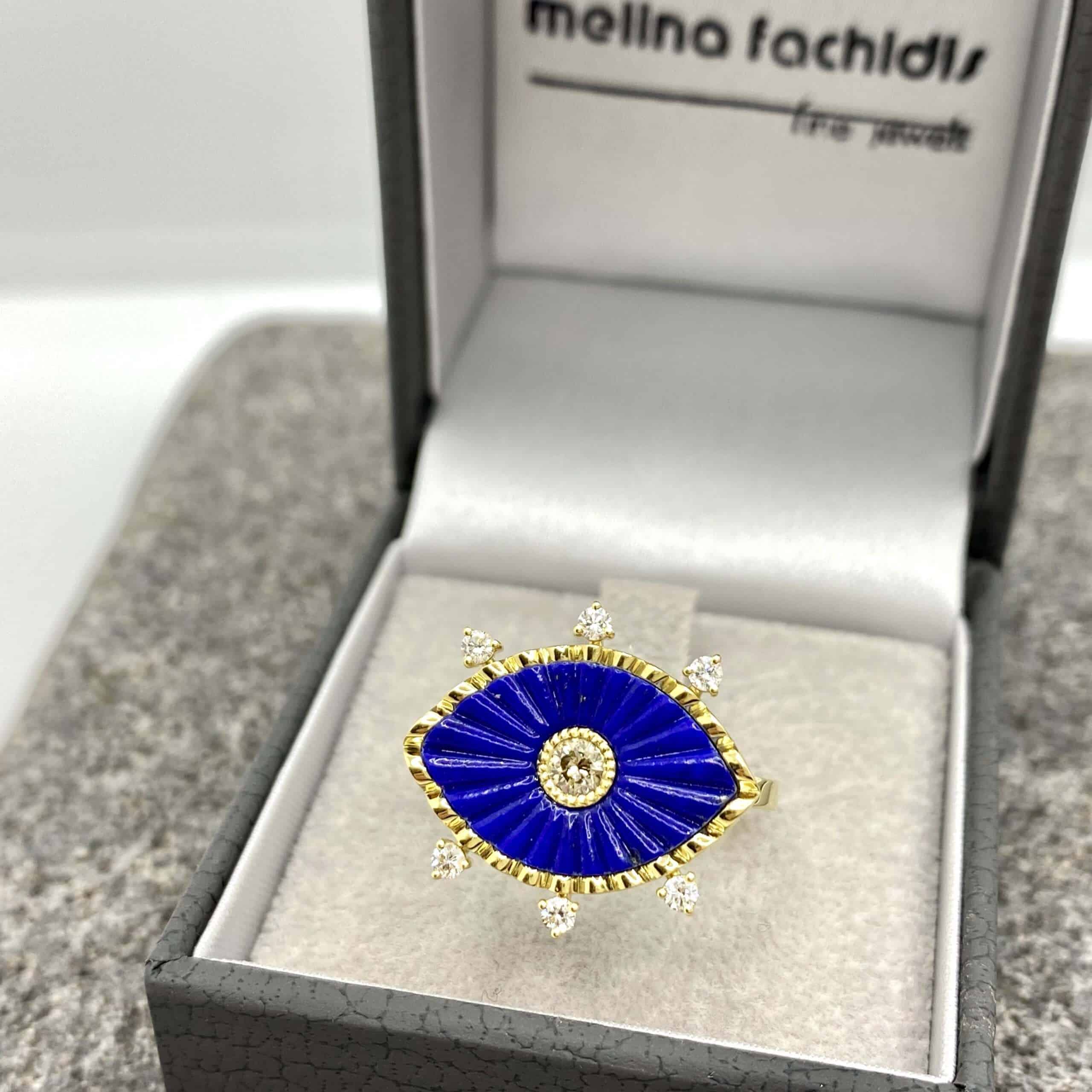 Lapis lazuli eye shaped diamond ring — Melina Fachidis (5)