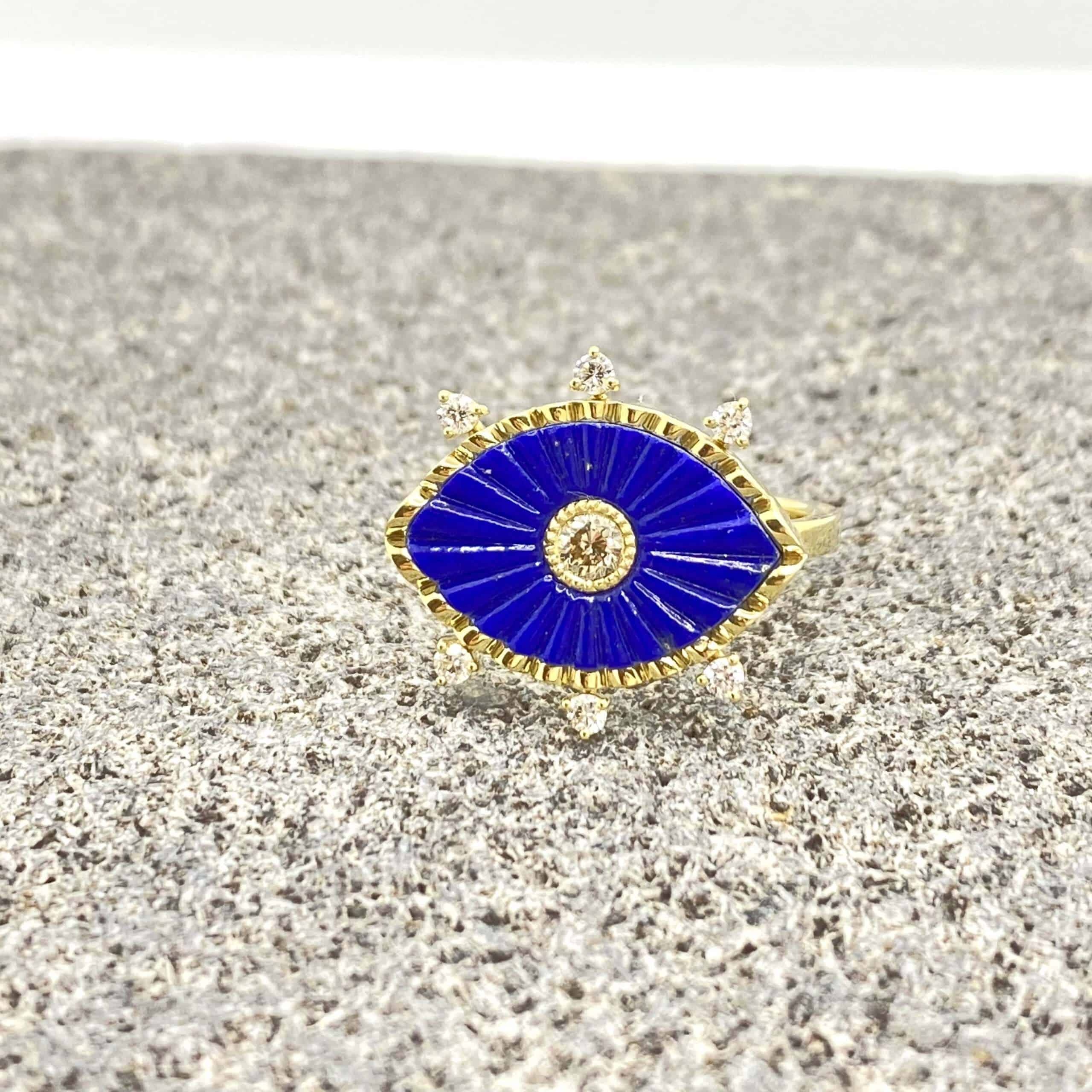 Lapis lazuli eye shaped diamond ring — Melina Fachidis (3)
