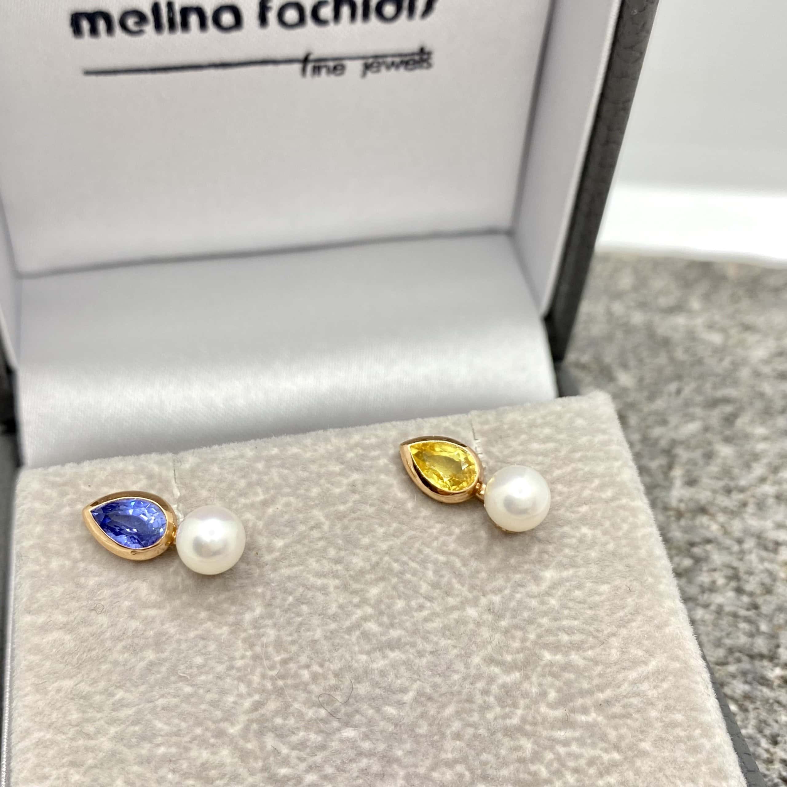 Sapphire & pearl stud earrings — Melina Fachidis (7)