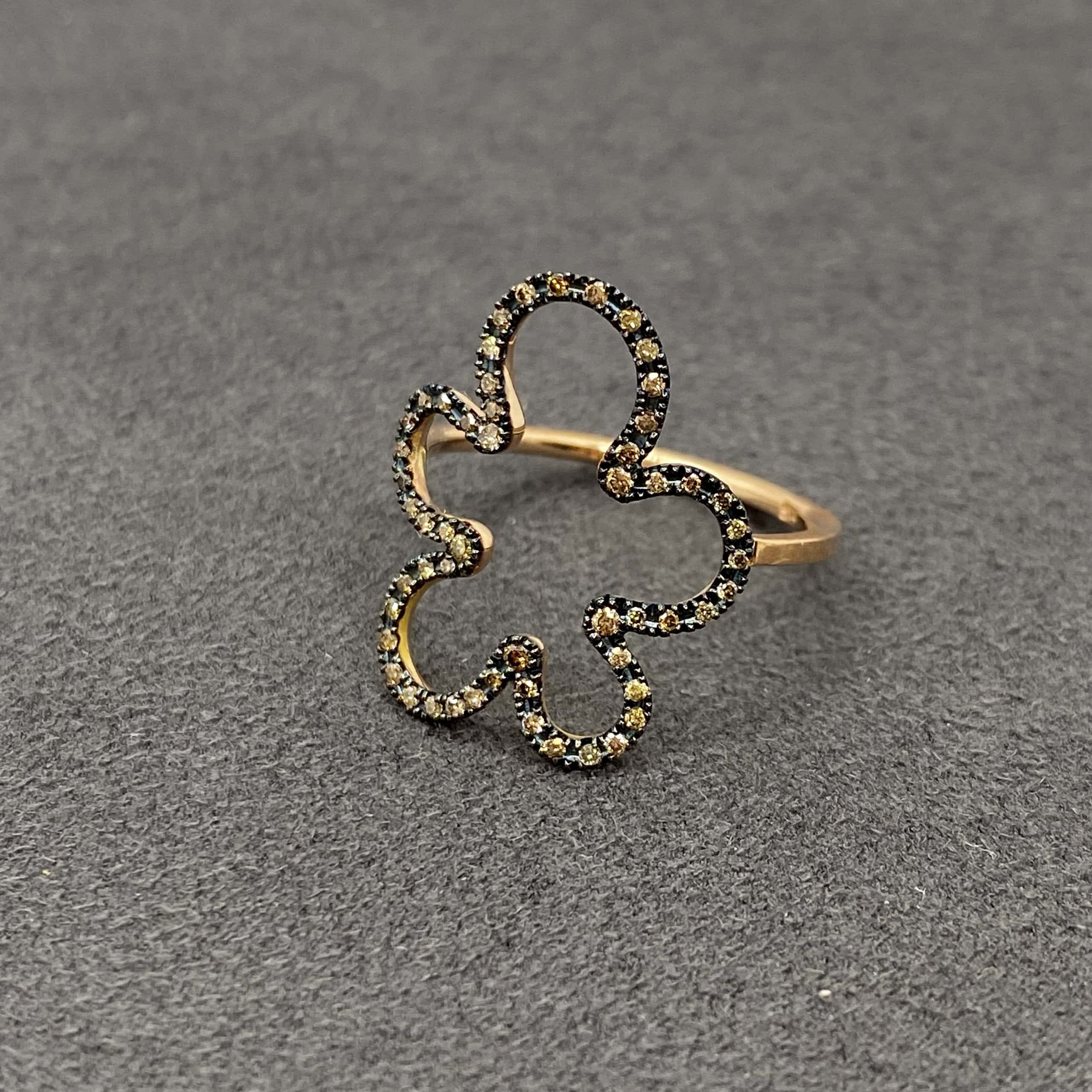 Brown diamond Flower Tattoo ring — Melina Fachidis (4)