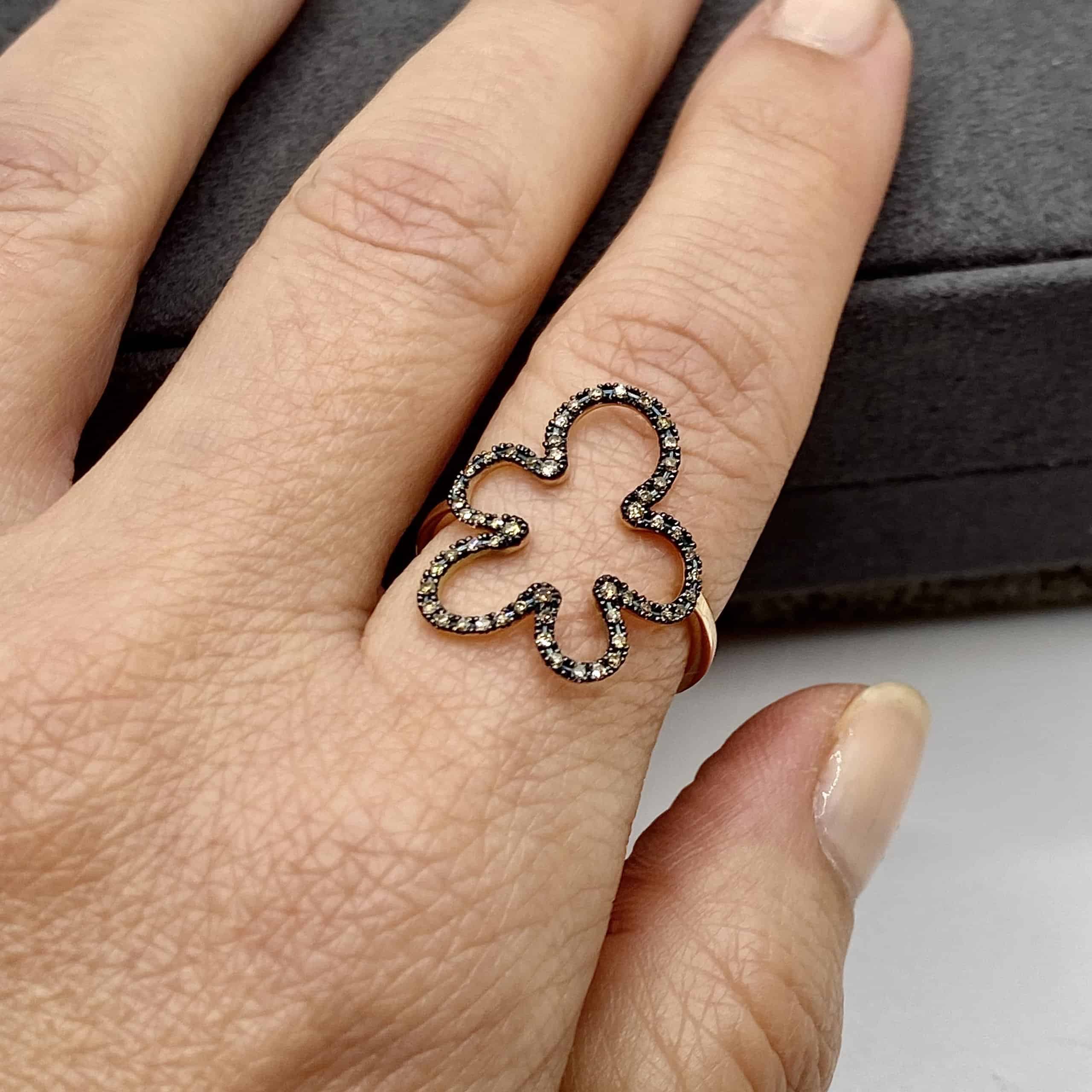 Brown diamond Flower Tattoo ring — Melina Fachidis (5)
