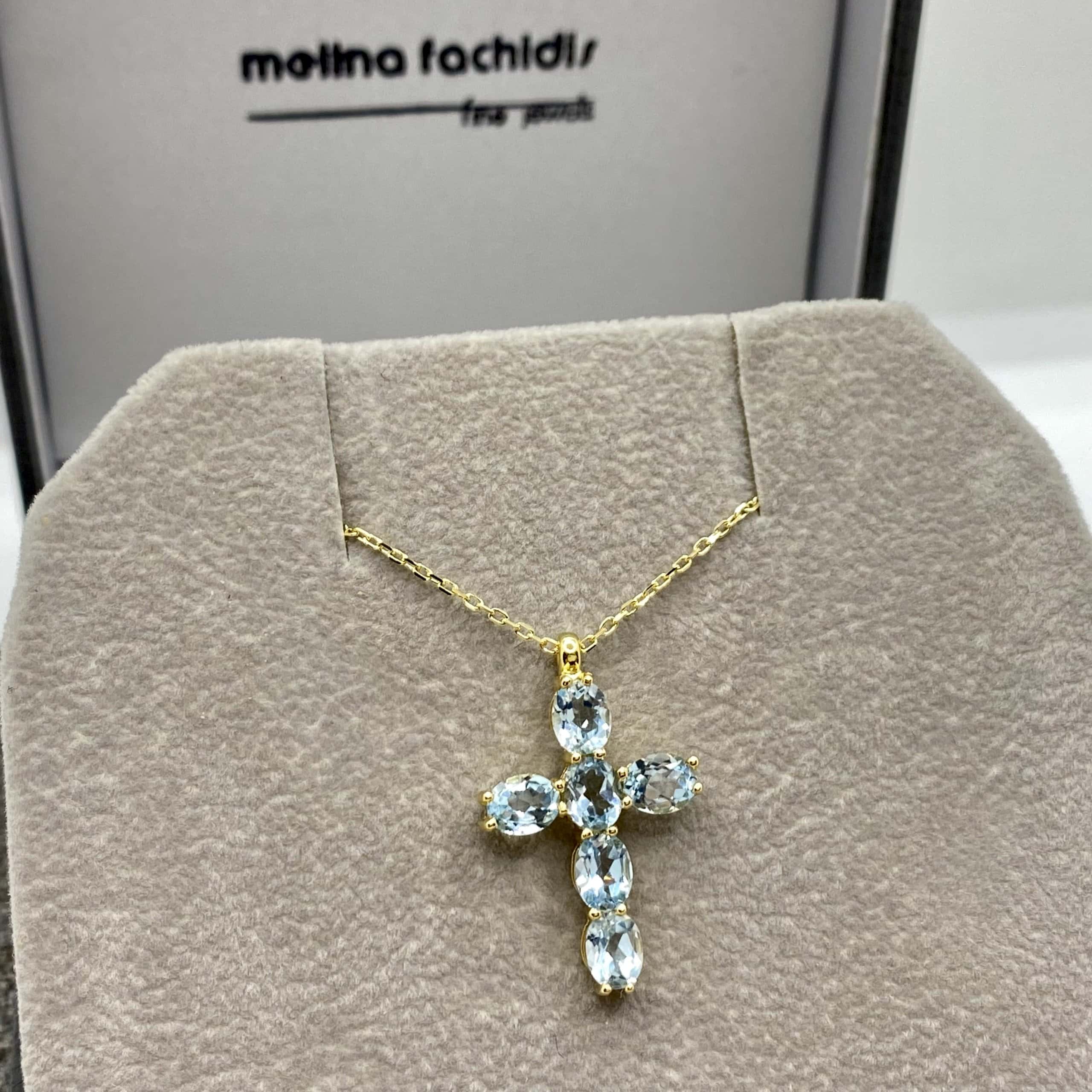 Sky Blue topaz cross pendant — Melina Fachidis (6)