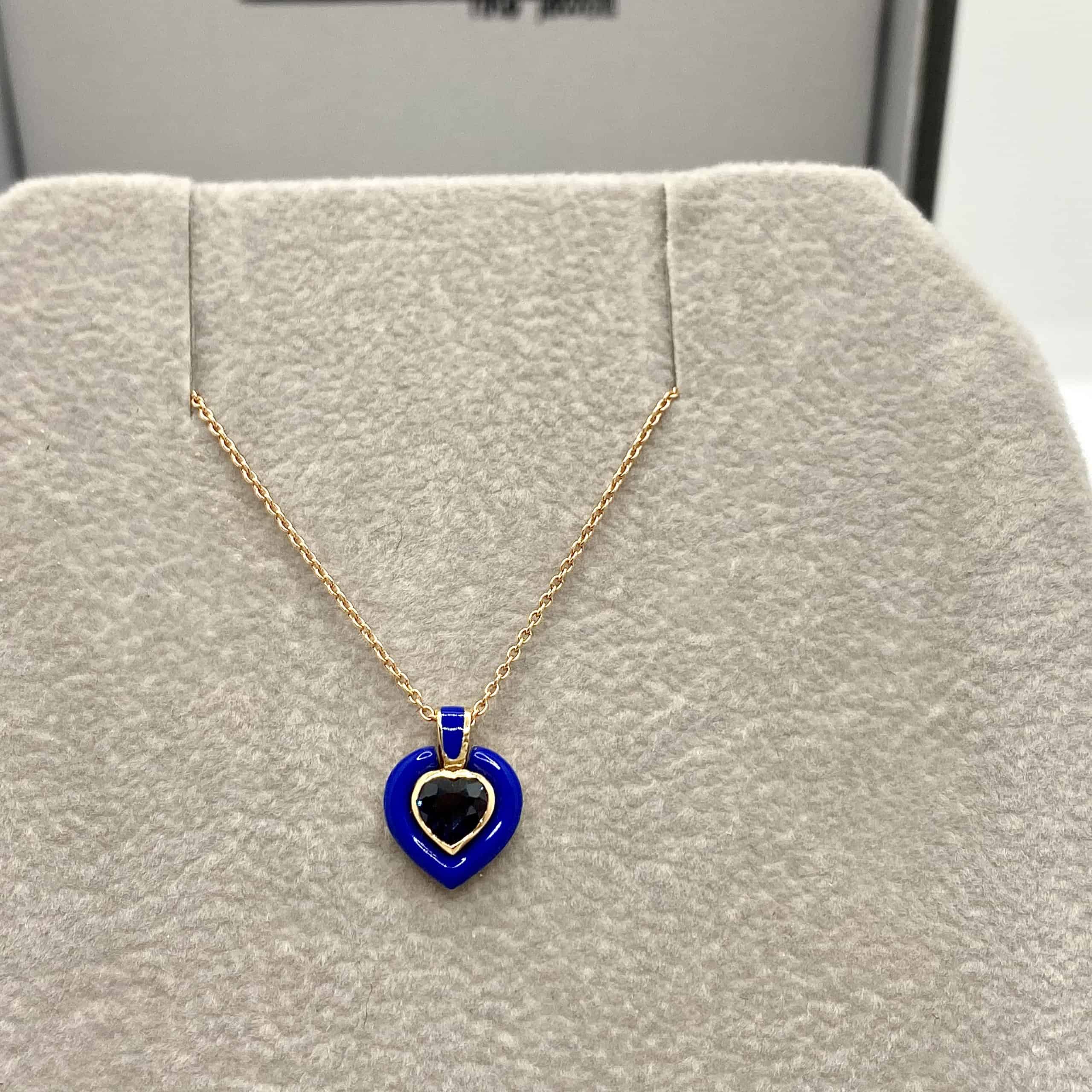 Blue sapphire heart pendant — Melina Fachidis (2)