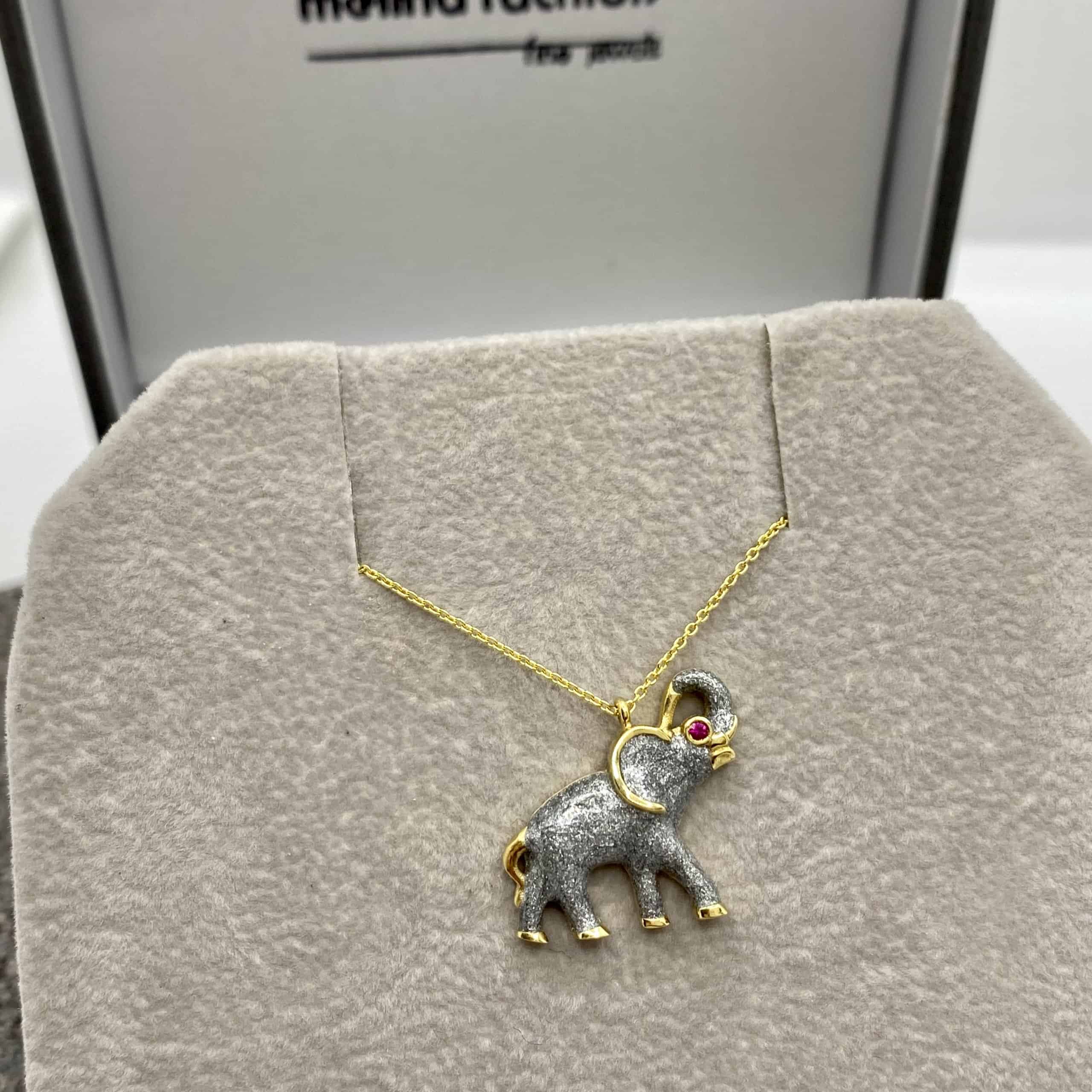 Enamelled & ruby elephant chain necklace — Melina Fachidis (5)