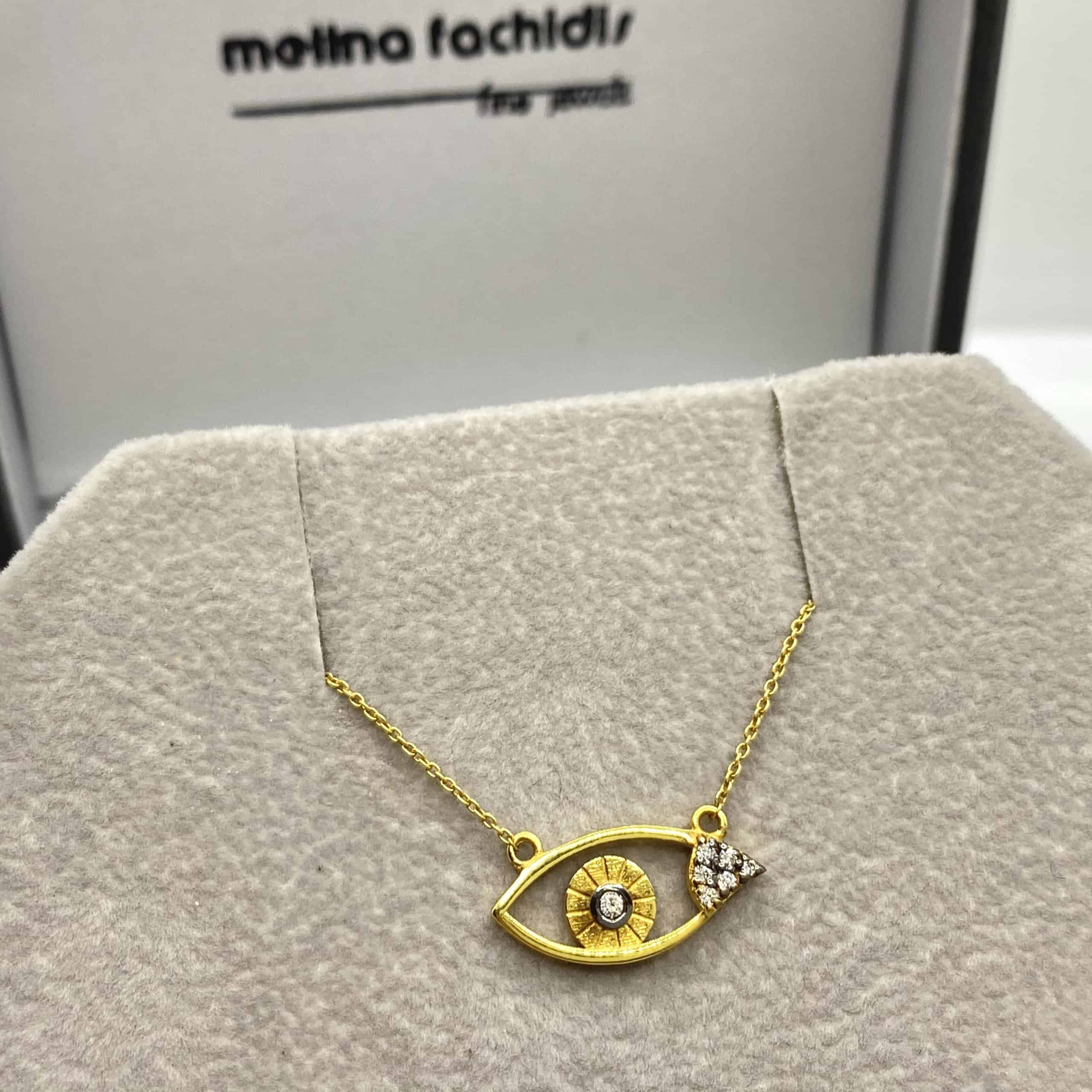 Transparent diamond Eye pendant — Melina Fachidis (2)