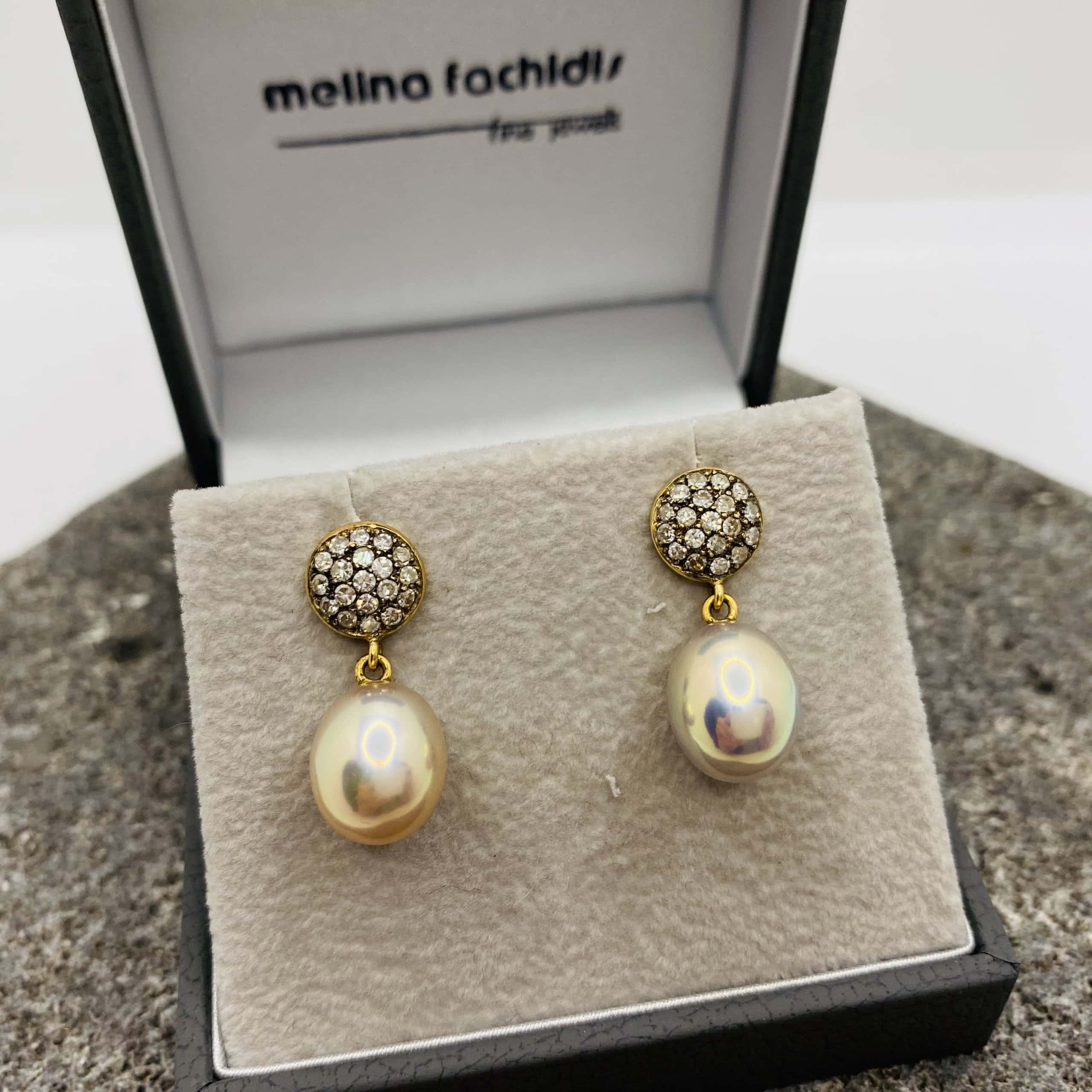 Diamond & pearl dangle earrings — Melina Fachidis (4)