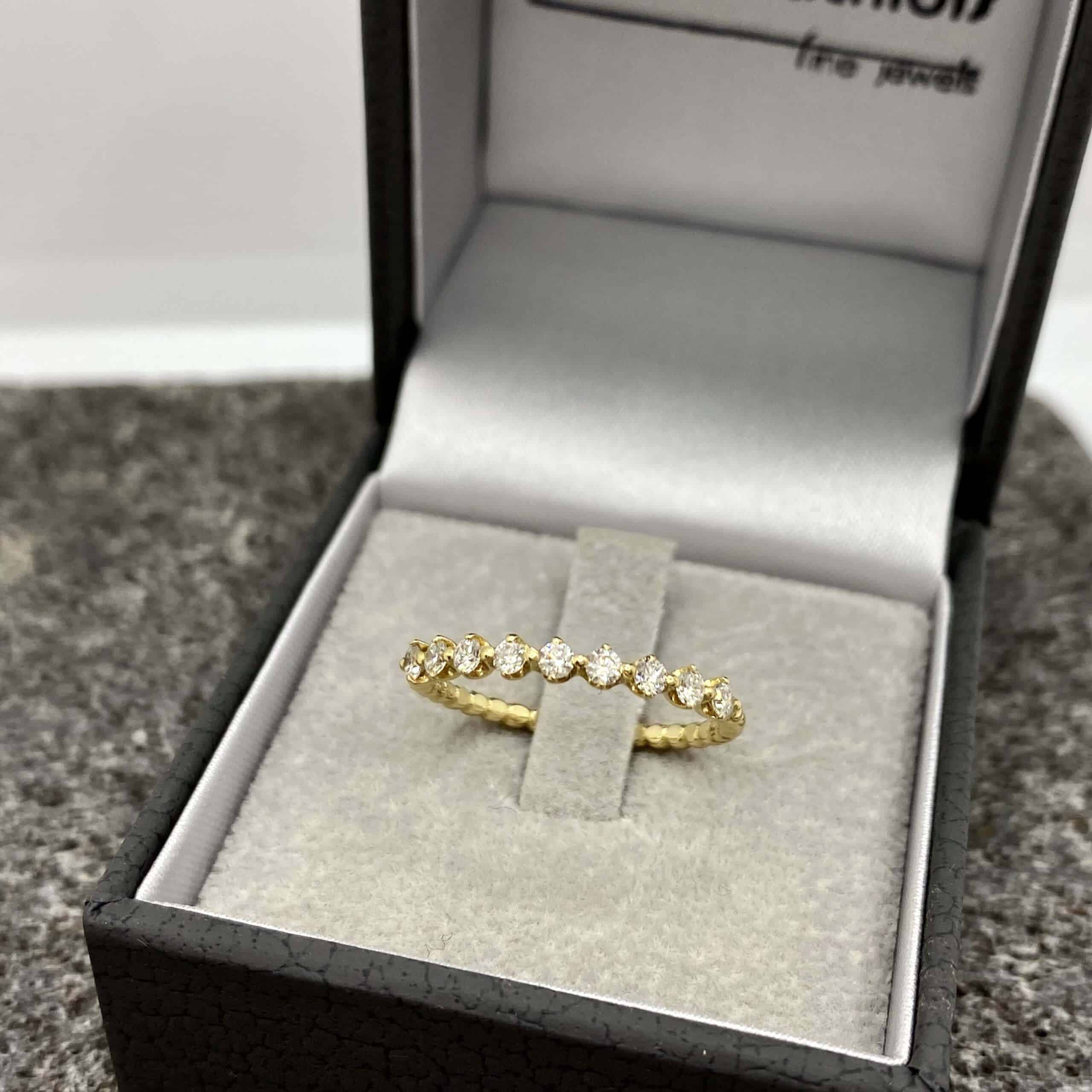 Nine diamond 18k yellow gold dotted ring — Melina Fachidis (4)