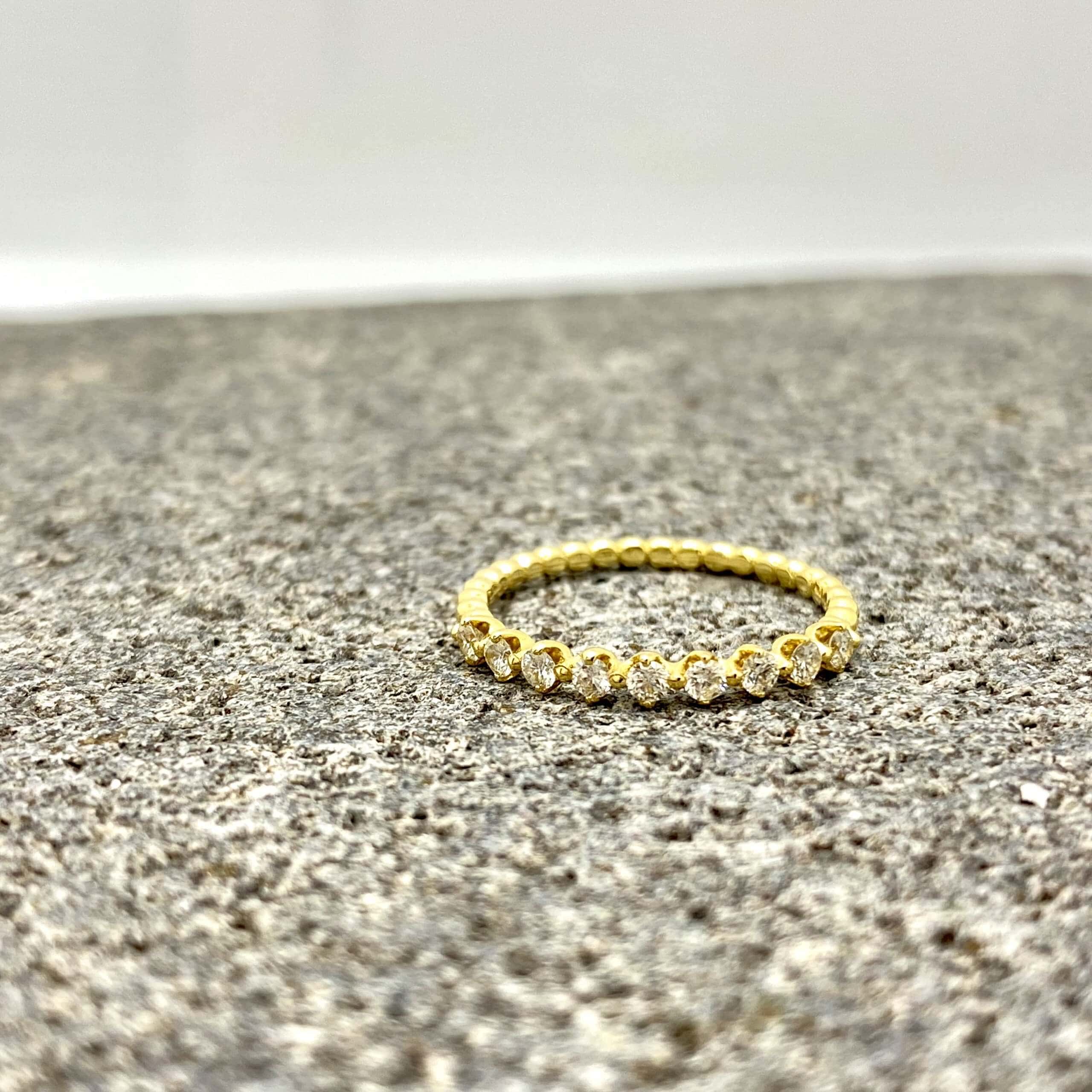 Nine diamond 18k yellow gold dotted ring — Melina Fachidis (2)
