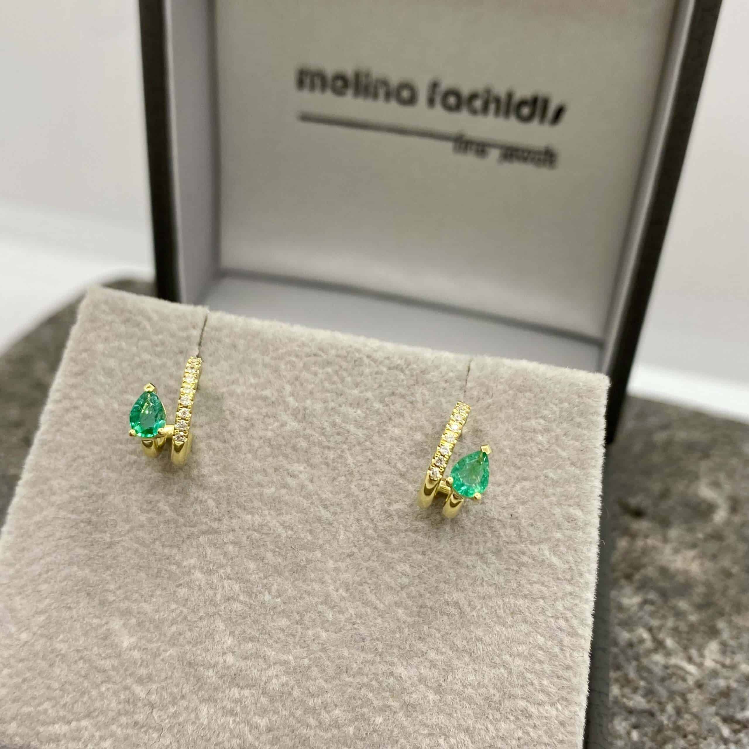 18k yellow gold emerald & white diamond half hoops — Melina Fachidis (6)