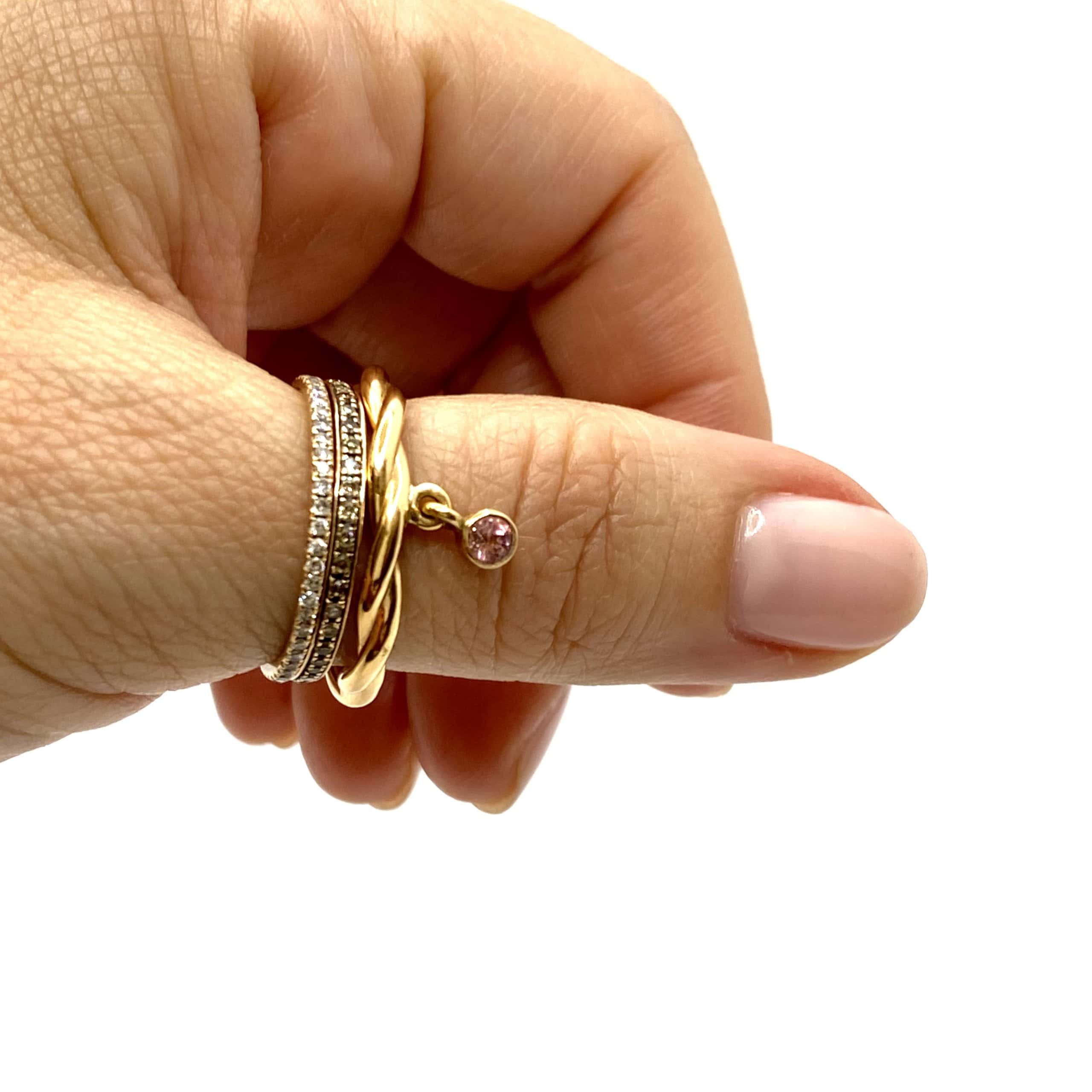 Rose gold twisted ring with one tourmaline — Melina Fachidis (5)