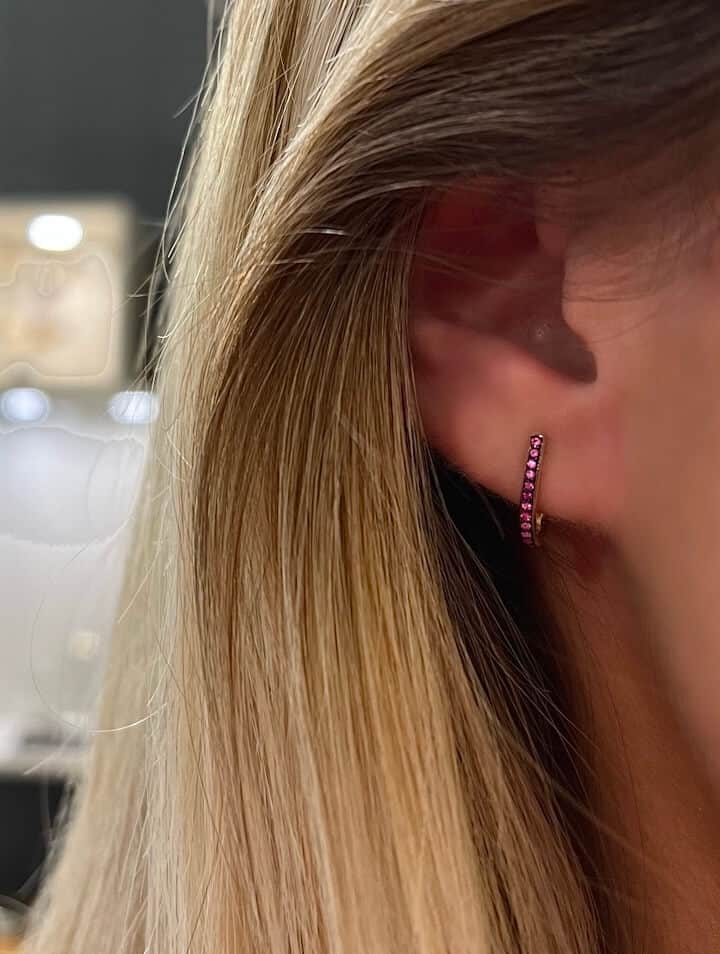 Minimal oval ruby hoops — Melina Fachidis (6)