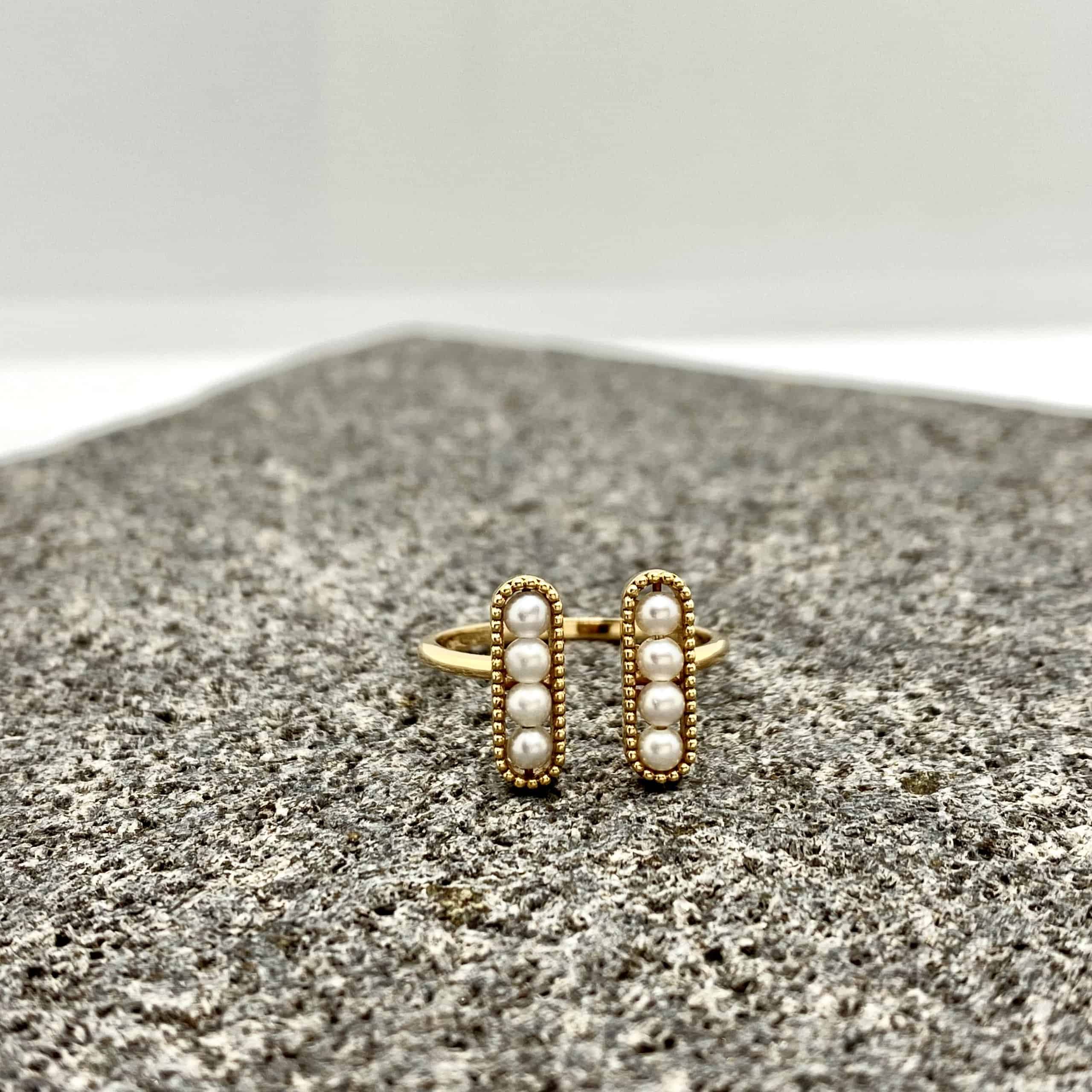 18K rose gold pearl open ring — Melina Fachidis (3)
