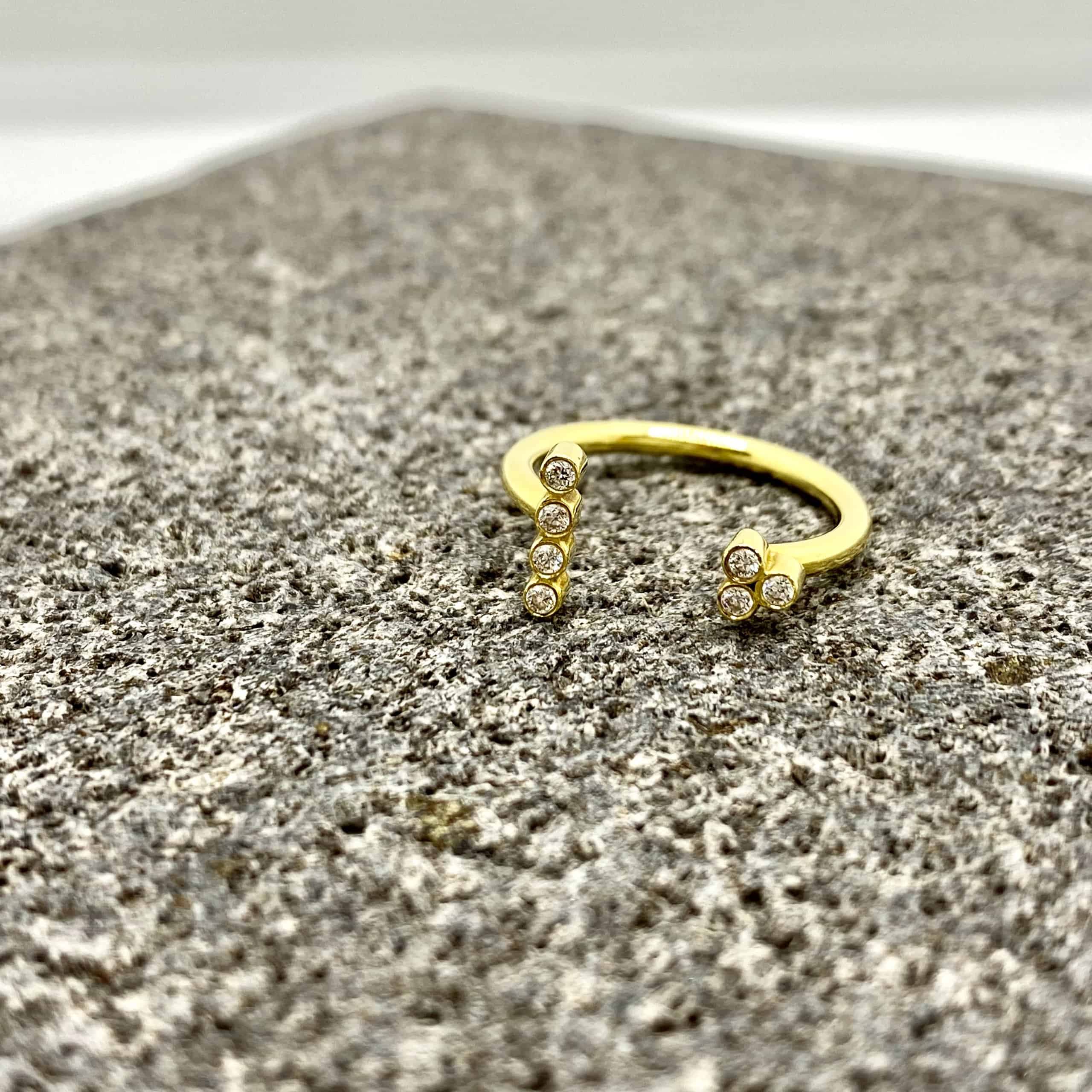 18K yellow gold open diamond ring — Melina Fachidis (2)