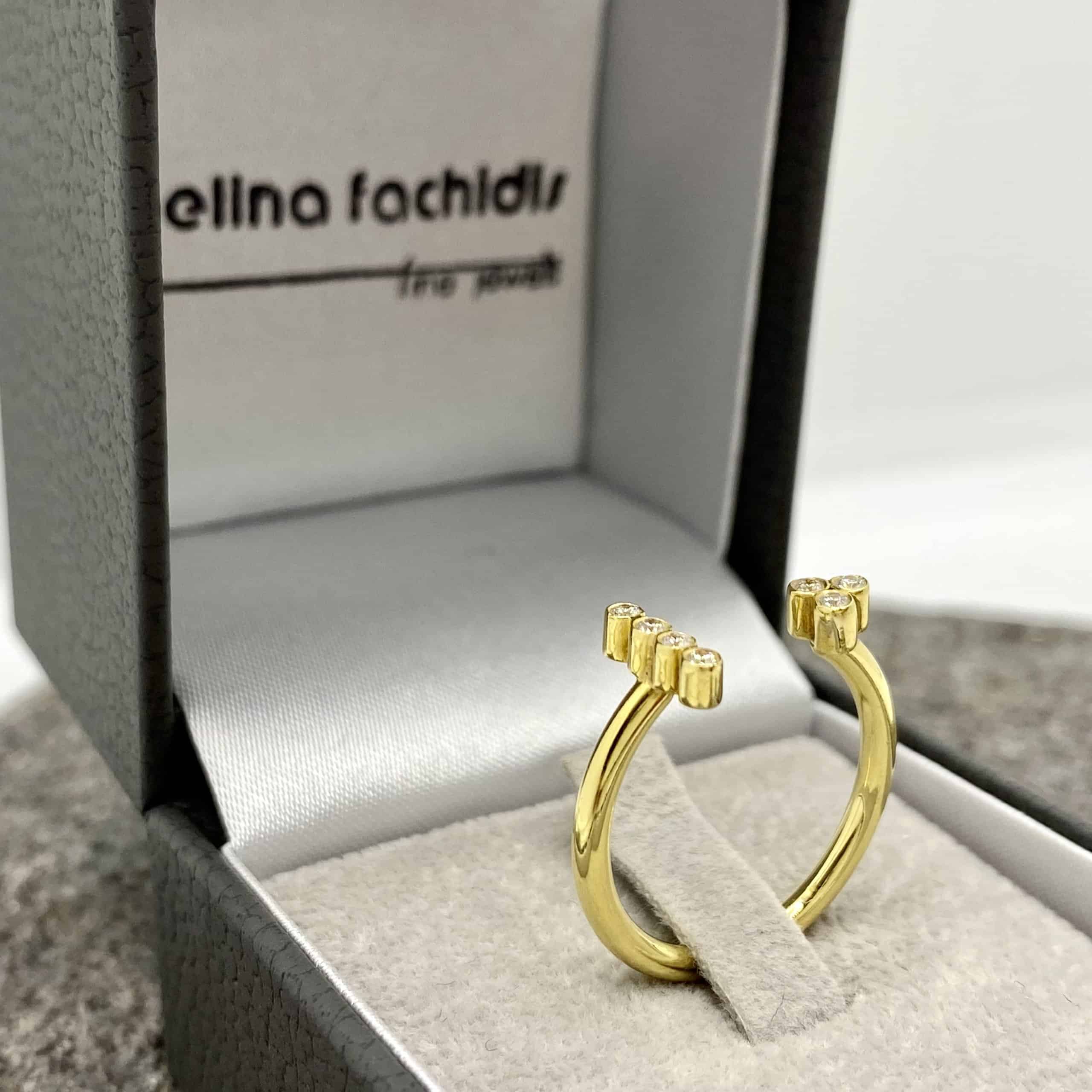 18K yellow gold open diamond ring — Melina Fachidis (3)