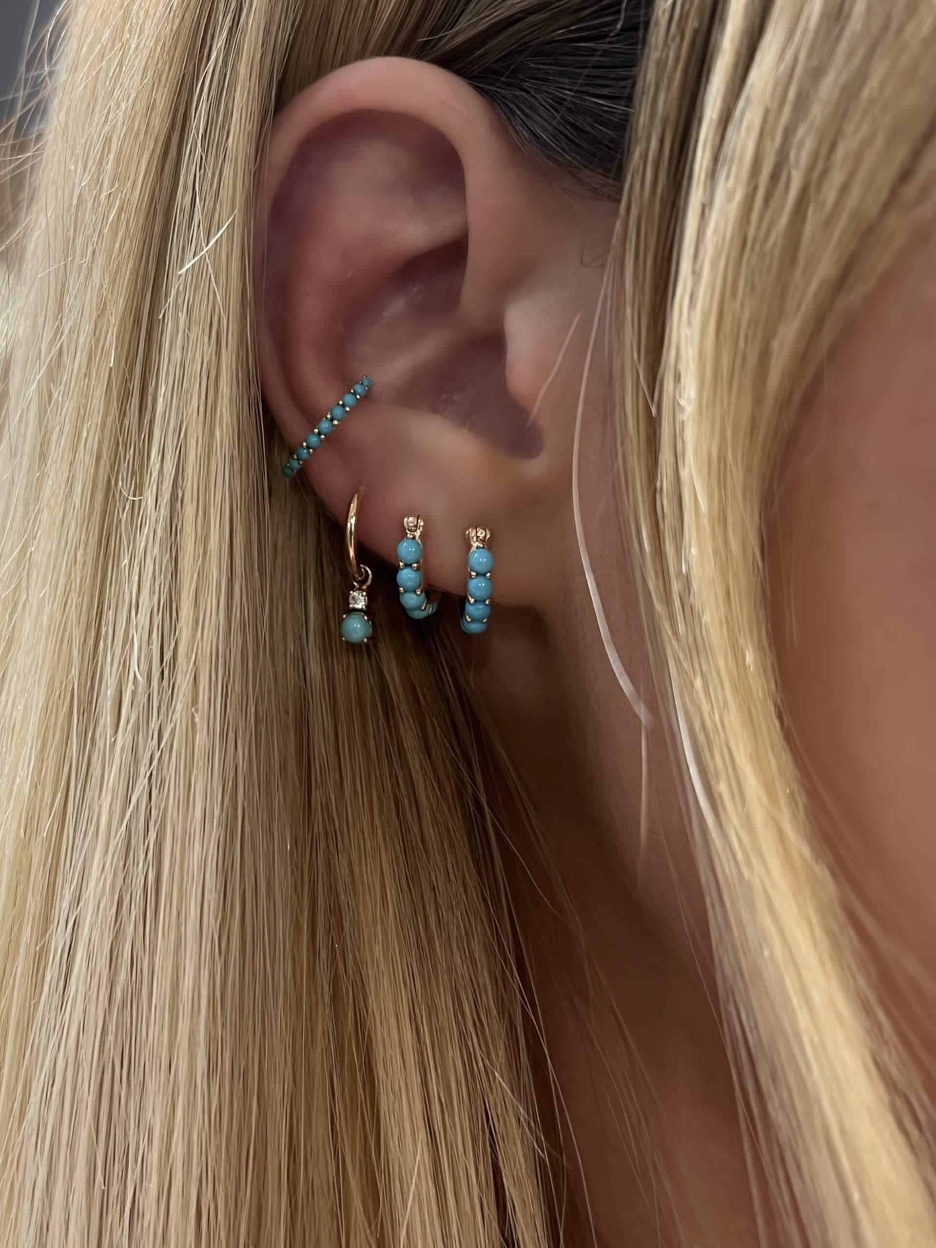 Turquoise small round hoops — Melina Fachidis (5)
