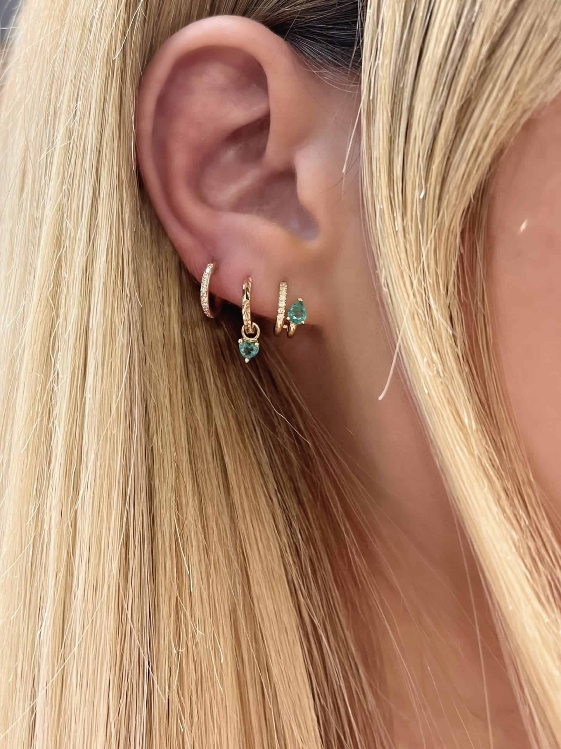18k yellow gold emerald & white diamond half hoops — Melina Fachidis (2)