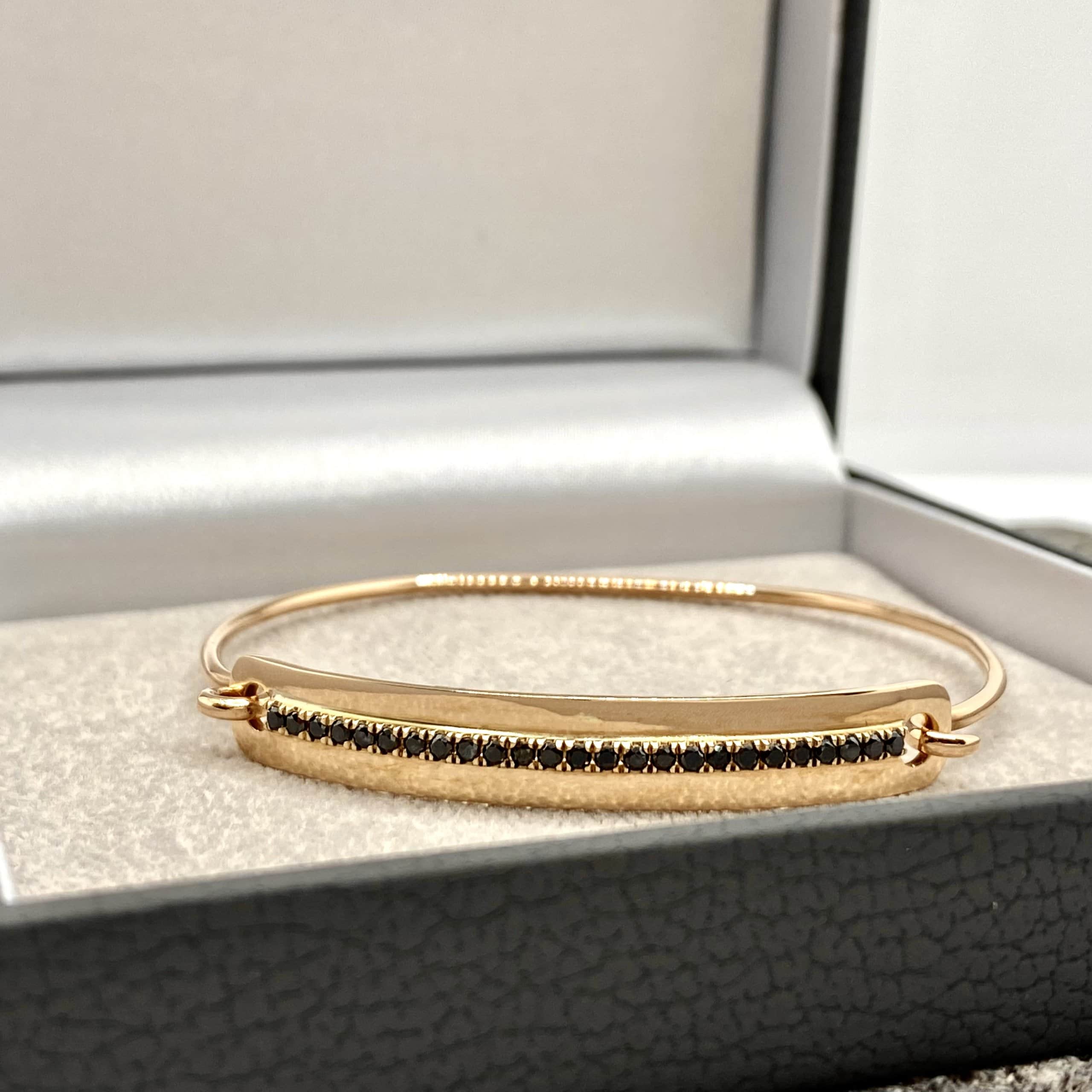 Black diamond rose gold cuff bracelet — Melina Fachidis (4)