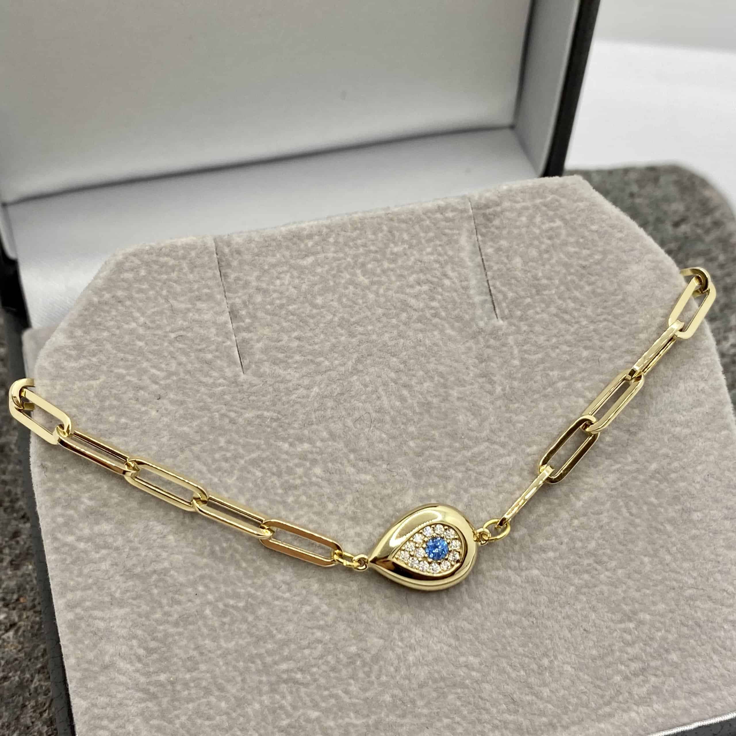 Paper clip evil eye double sided bracelet — Melina Fachidis (3)