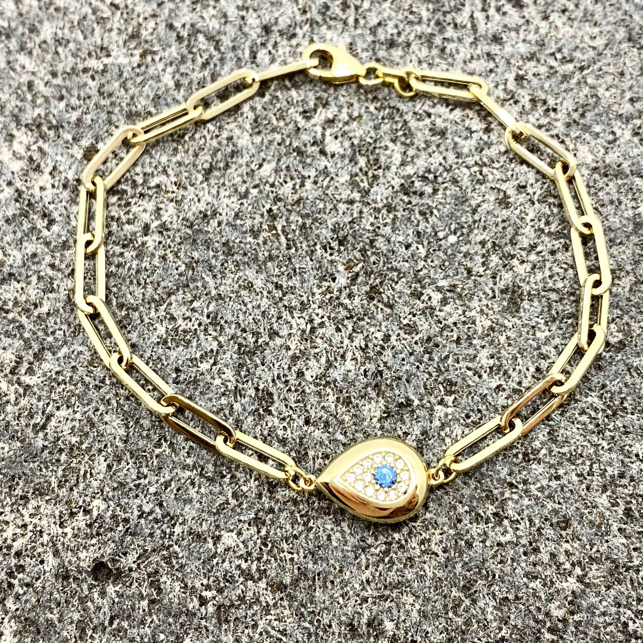 Paper clip evil eye double sided bracelet — Melina Fachidis (4)