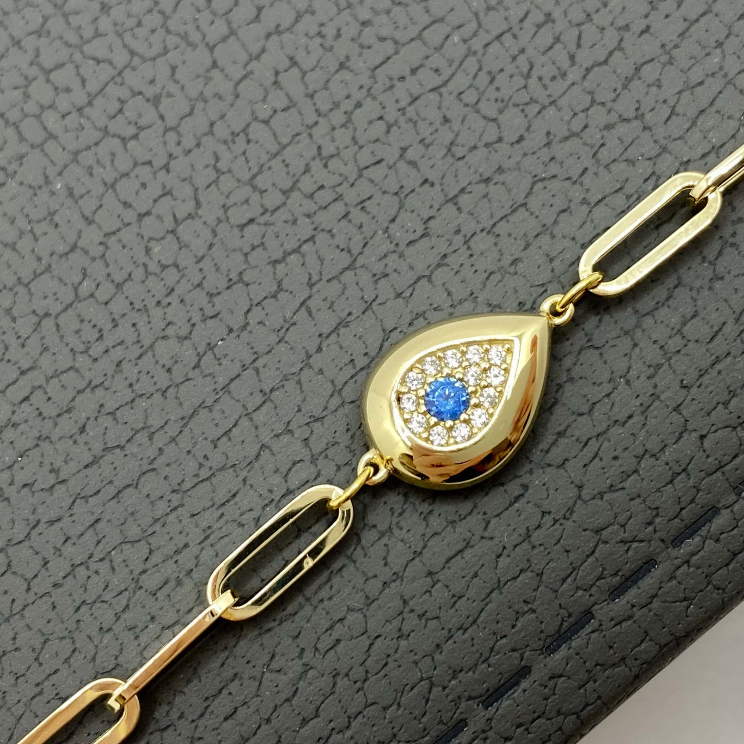 Paper clip evil eye double sided bracelet — Melina Fachidis (6)