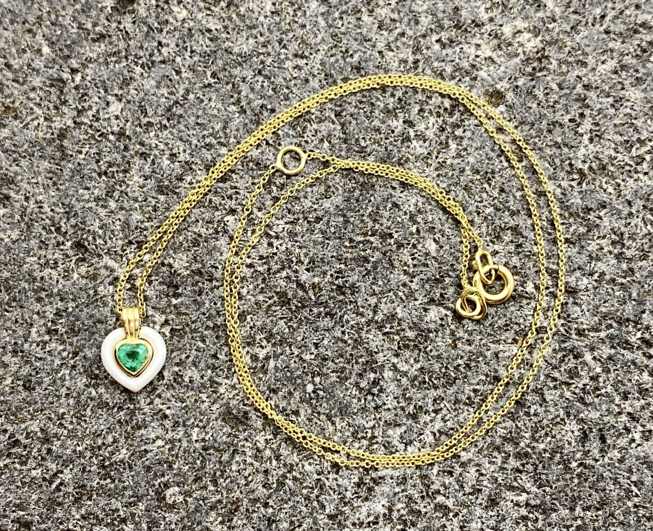 Emerald heart-shaped pendant — Melina Fachidis (2)