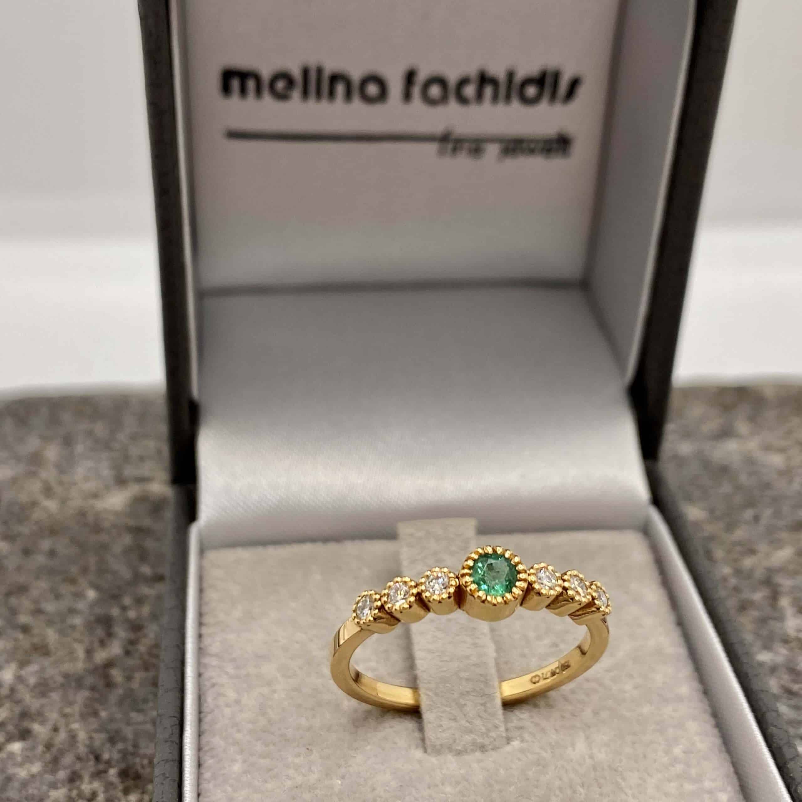 Emerald & diamonds solid ring — Melina Fachidis (3)