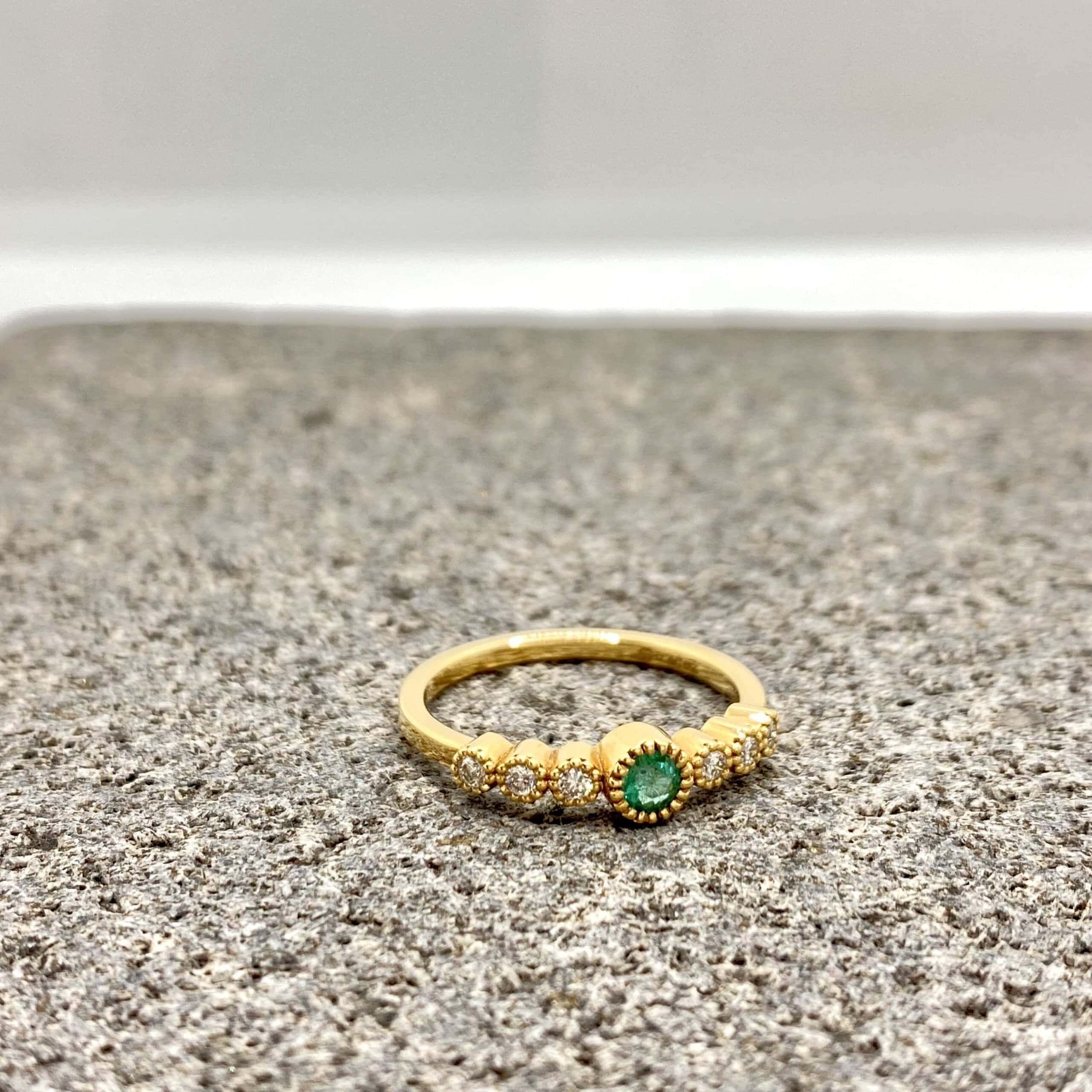 Emerald & diamonds solid ring — Melina Fachidis (2)