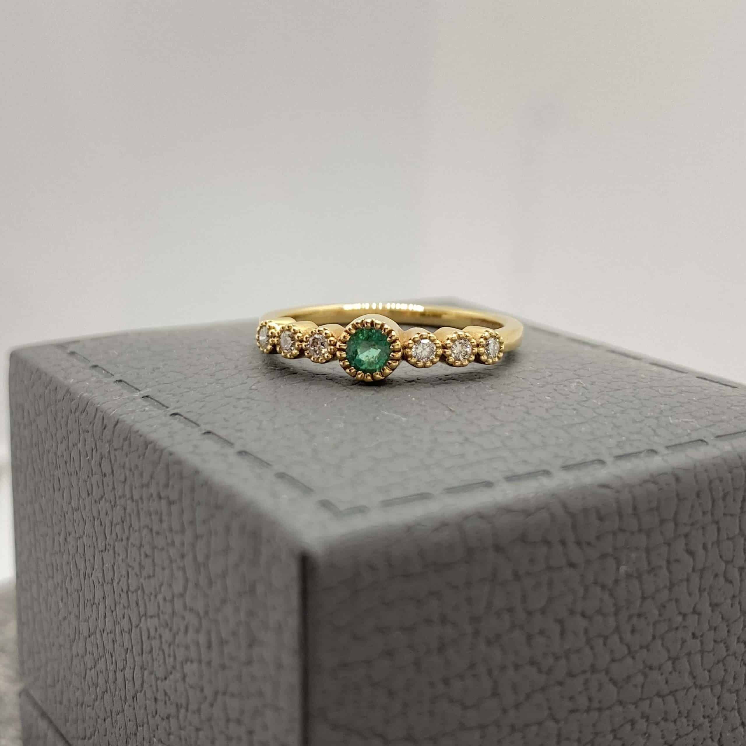 Emerald & diamonds solid ring — Melina Fachidis (4)