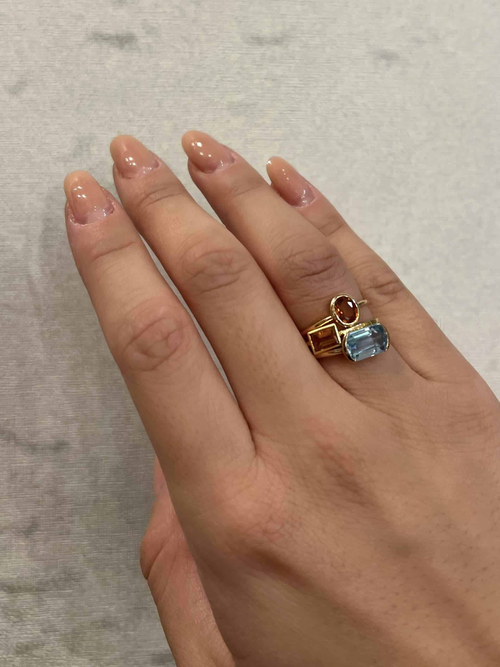 Orange sapphire solitaire ring — Melina Fachidis (5)