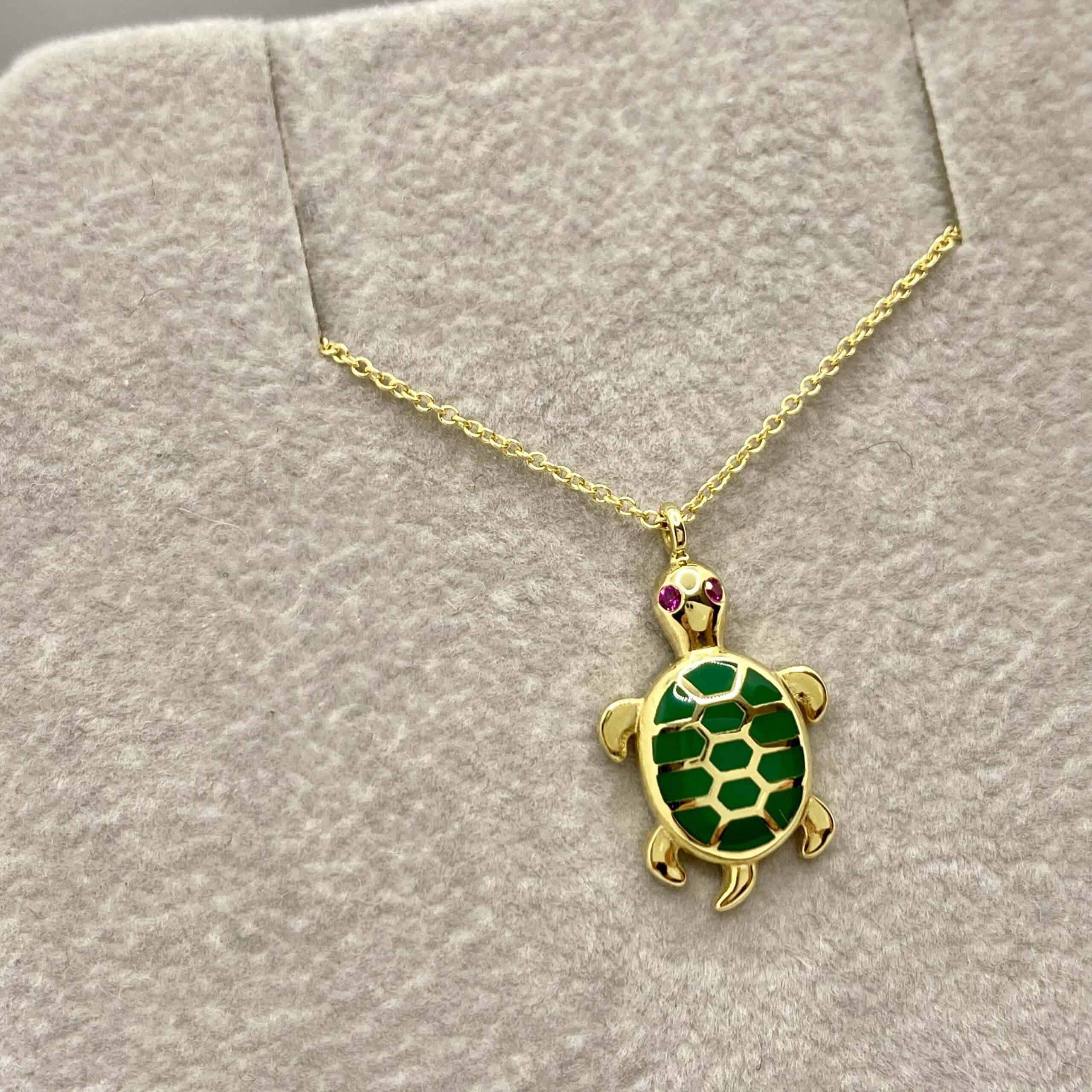 Enamel sea turtle pendant — Melina Fachidis (2)