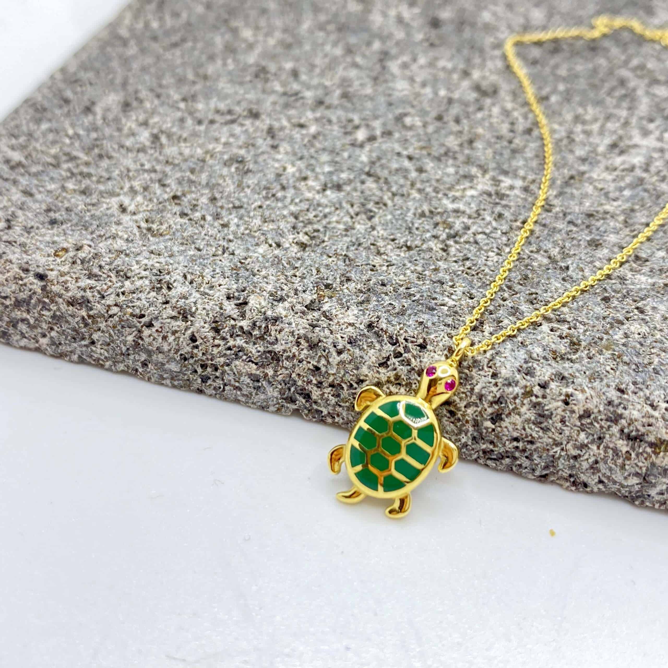 Enamel sea turtle pendant — Melina Fachidis (3)