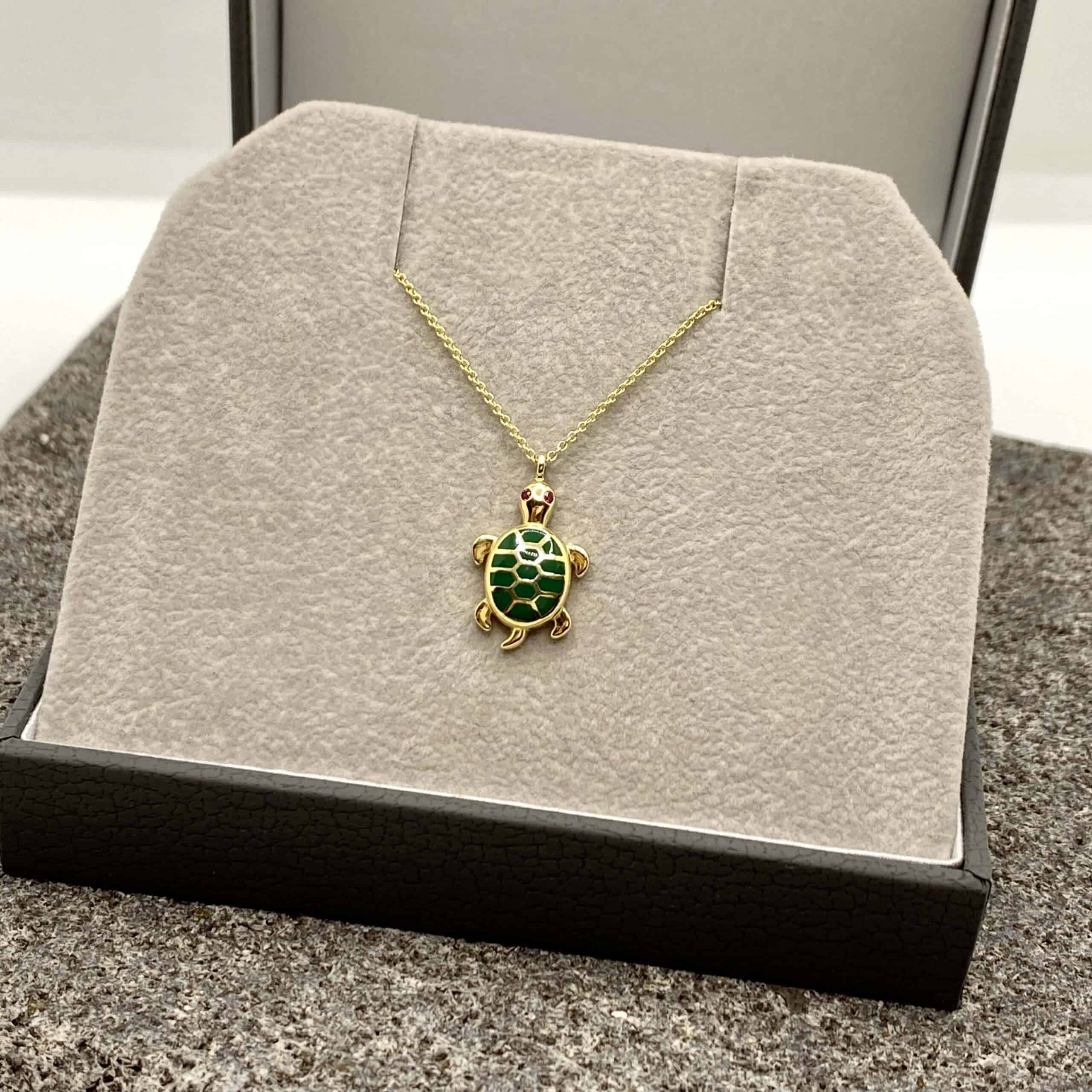 Enamel sea turtle pendant — Melina Fachidis (4)