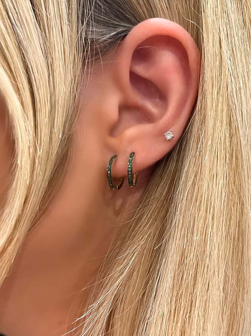 Vivid green tsavorite hoop earrings — Melina Fachidis (3)