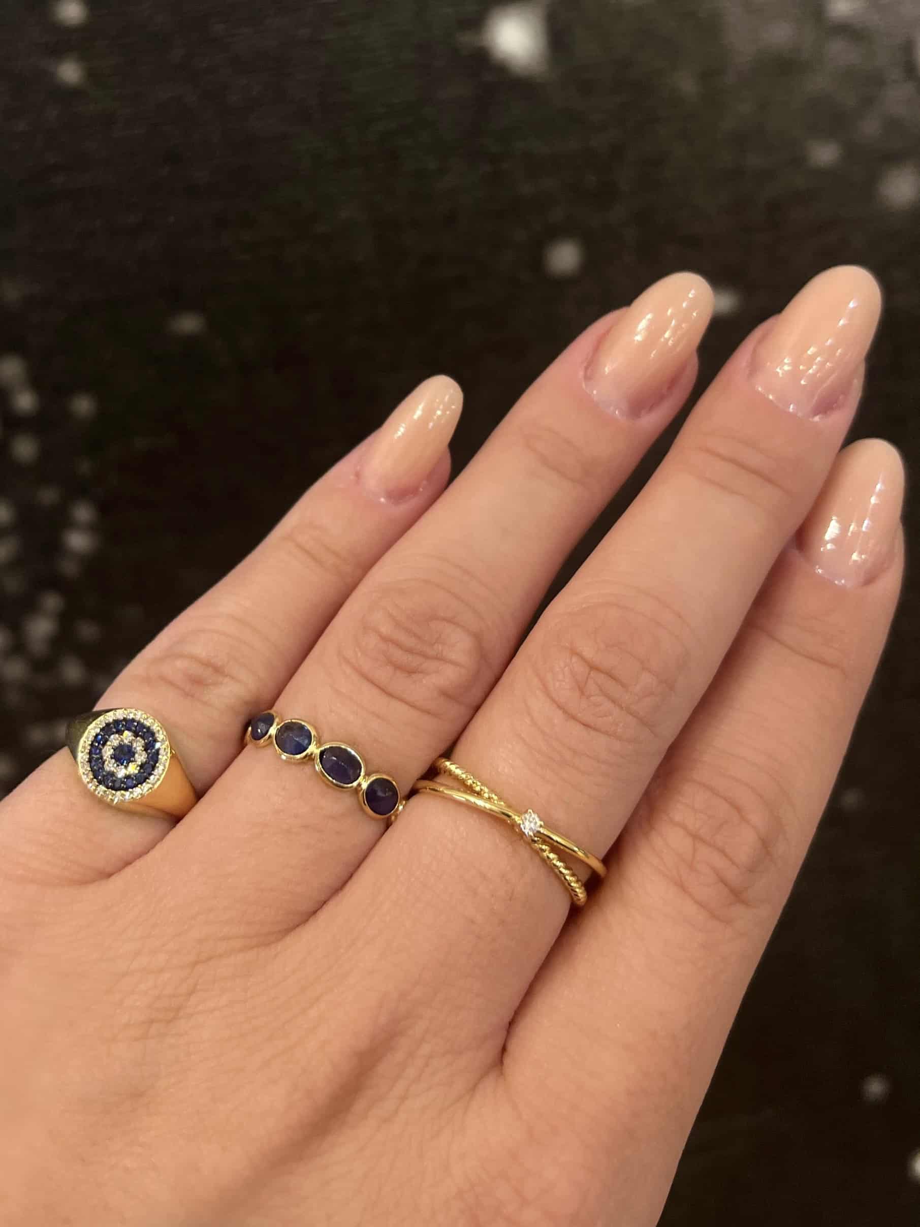 Sapphire and diamond round eye ring — Melina Fachidis (7)