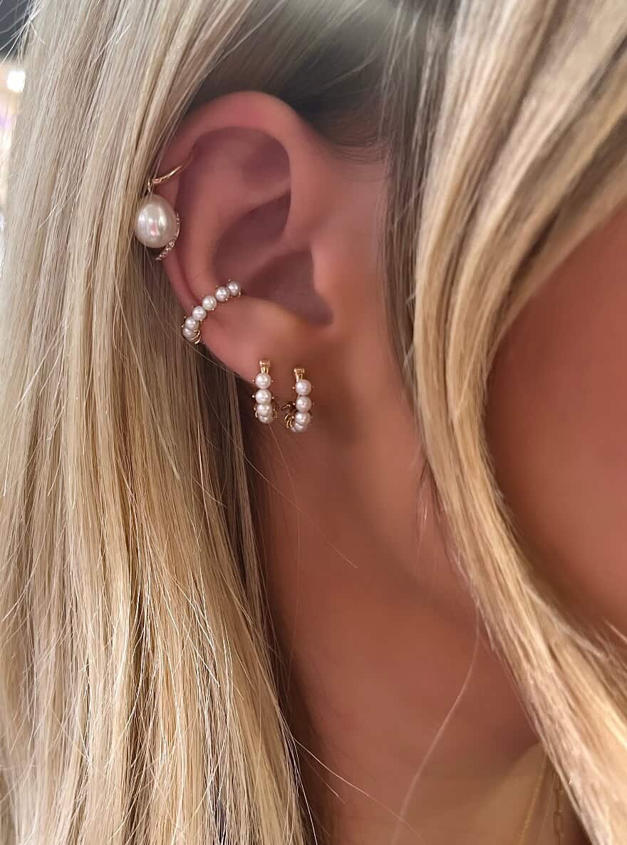 White pearl hoop earrings — Melina Fachidis (5)