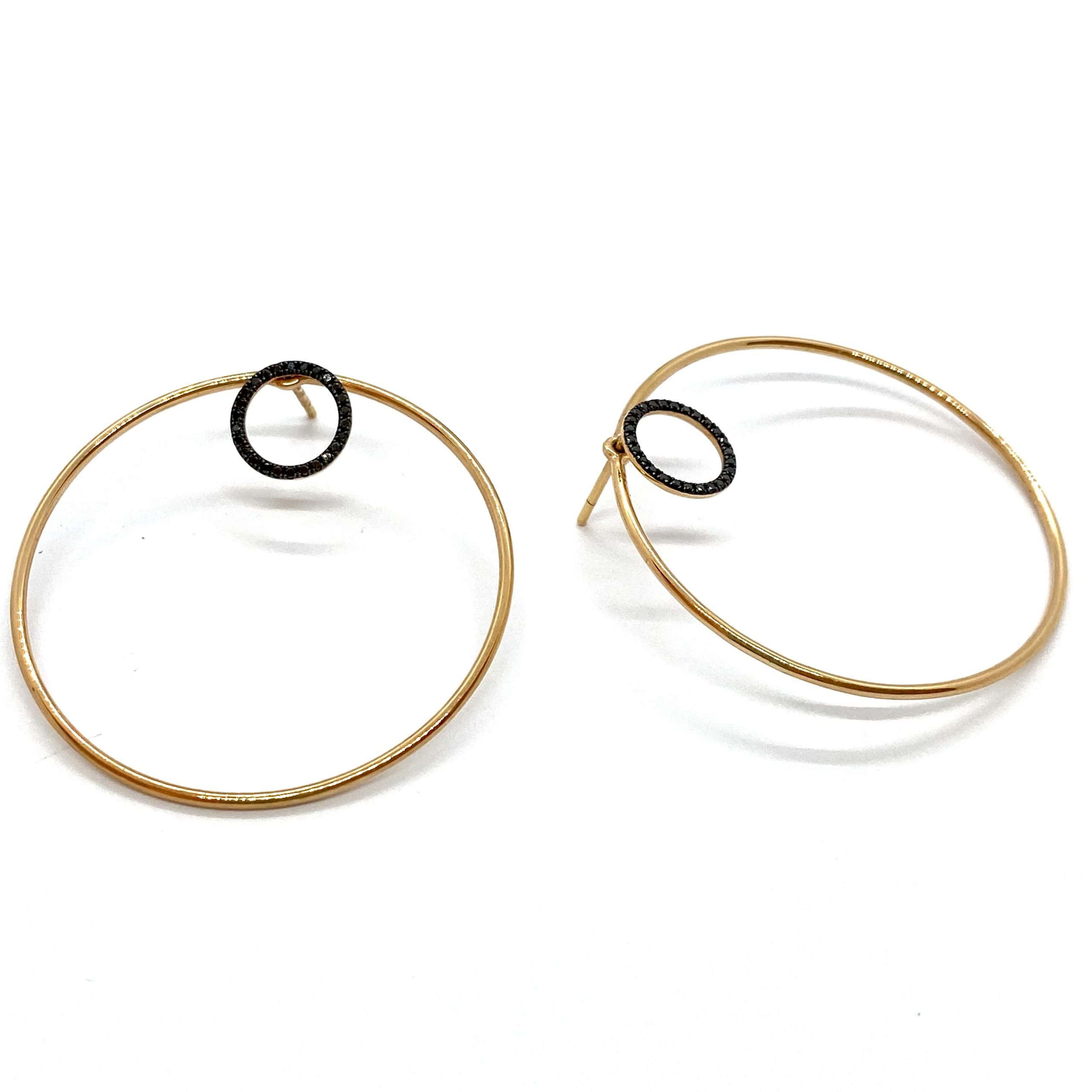 Double hoop black diamond earrings — Melina Fachidis (4)