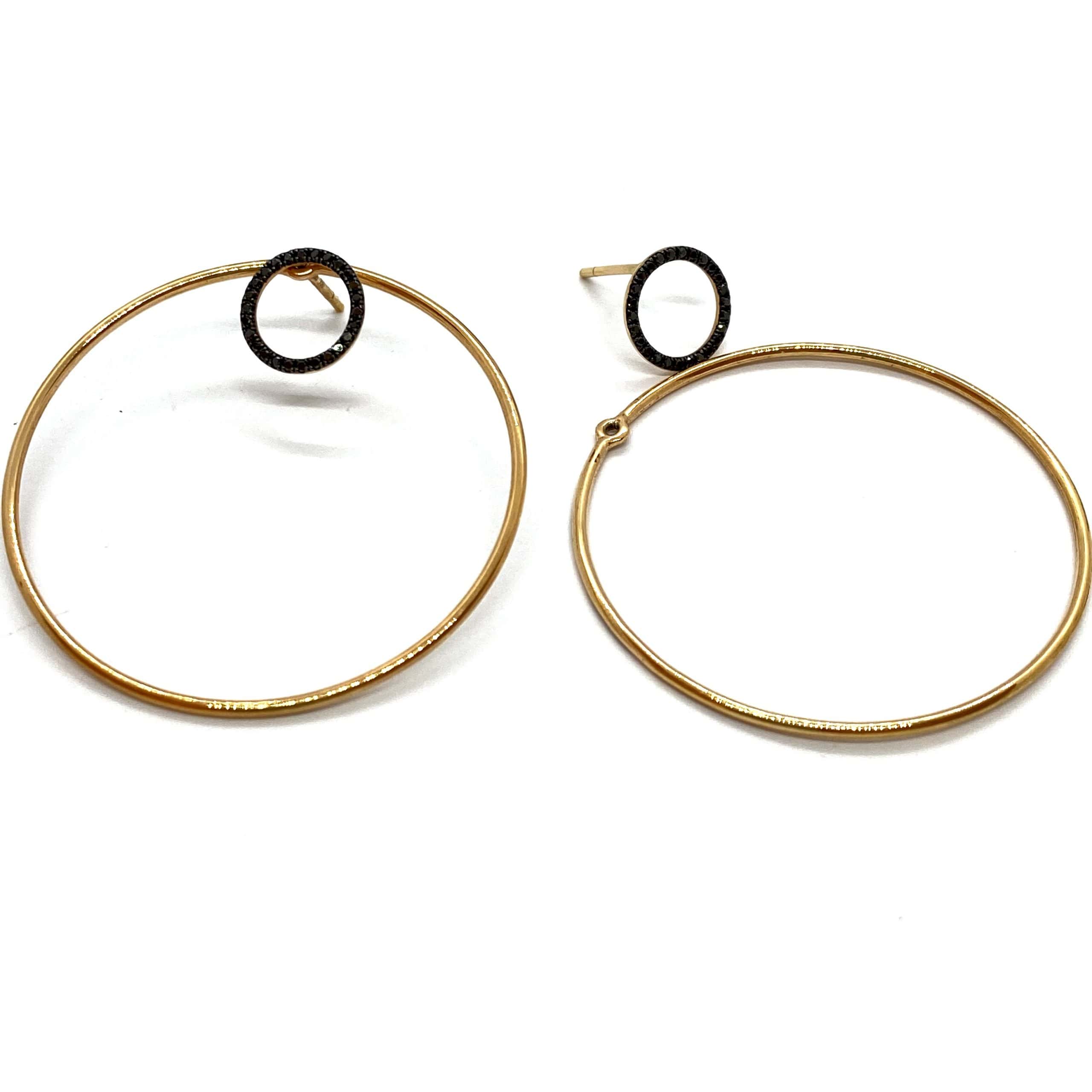 Double hoop black diamond earrings — Melina Fachidis (5)
