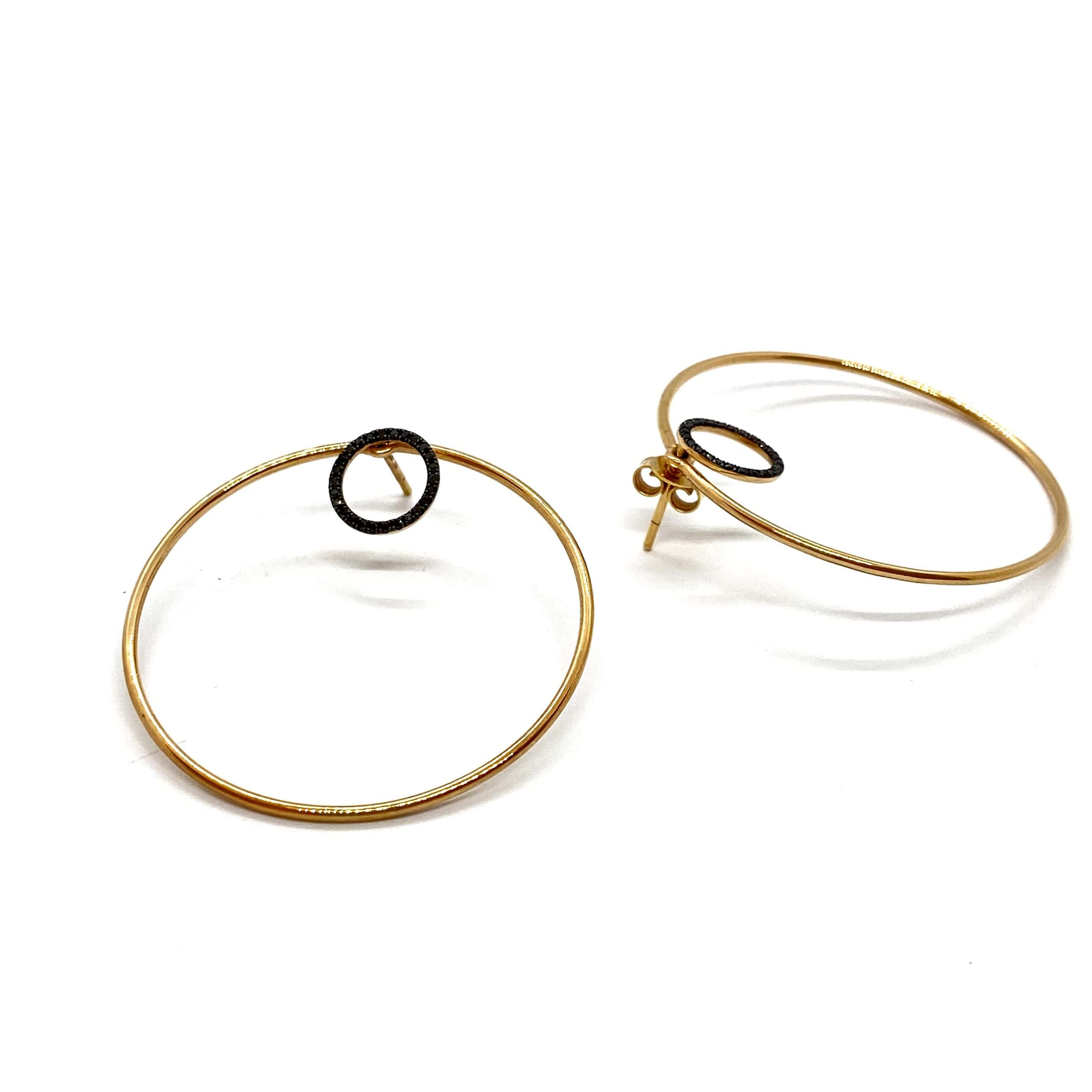 Double hoop black diamond earrings — Melina Fachidis (6)