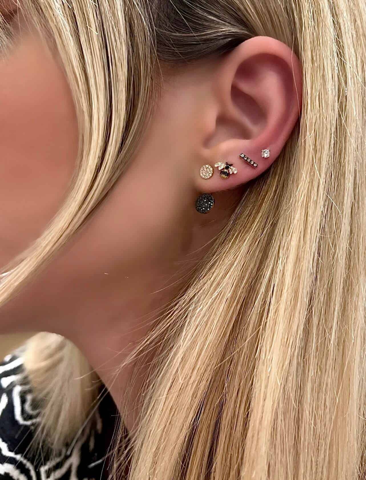 Black & white diamond detachable earrings — Melina Fachidis (6)
