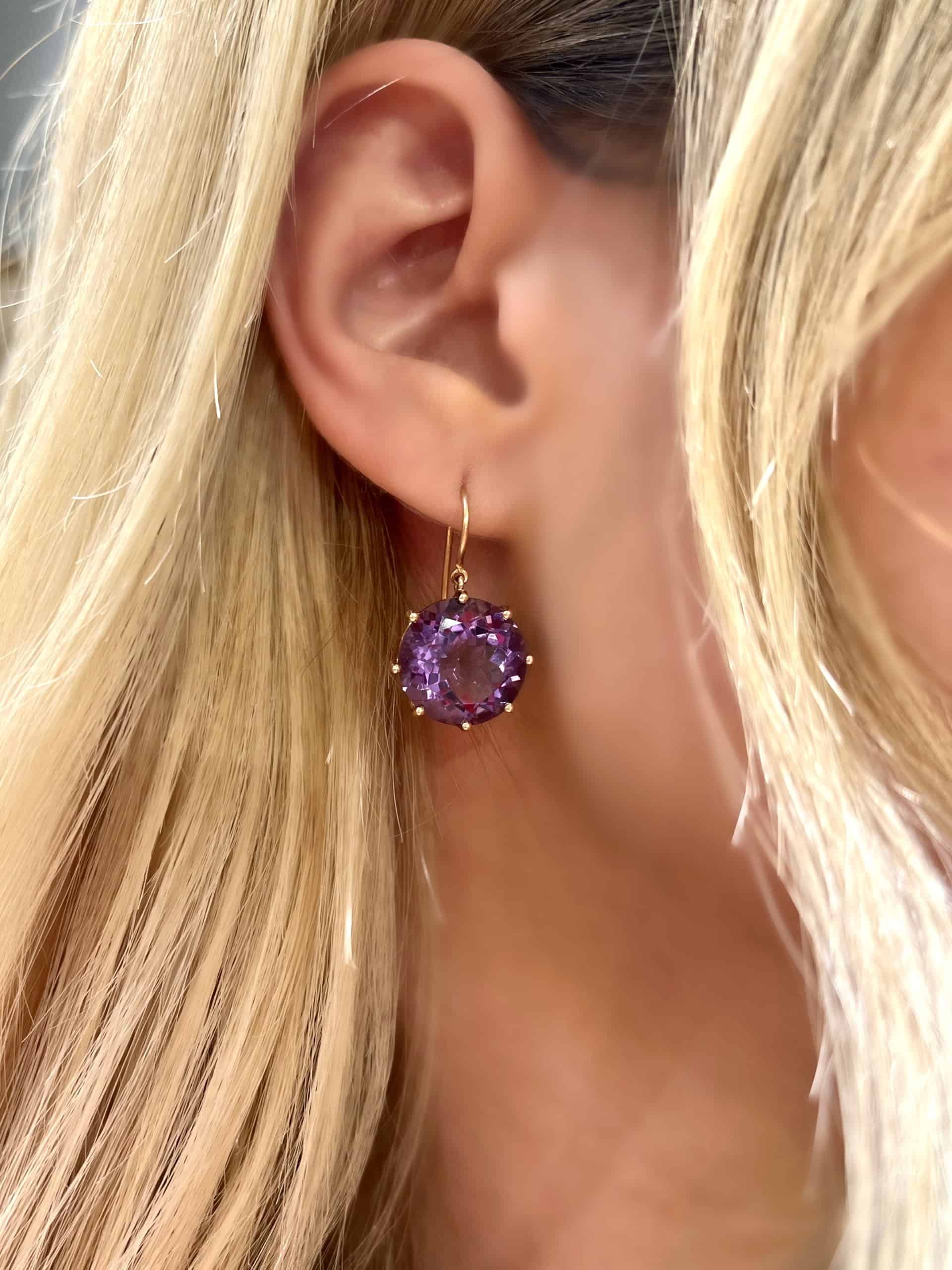 Amethyst dangle and drop earrings — Melina Fachidis (2)