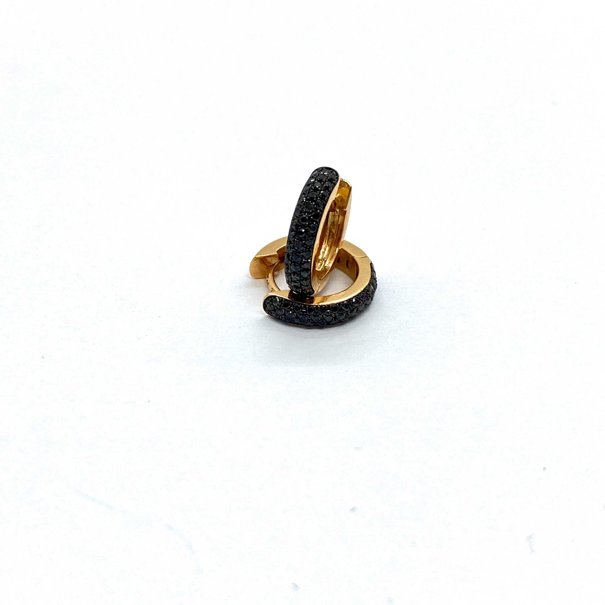 Black diamond small hoops — Melina Fachidis (2)
