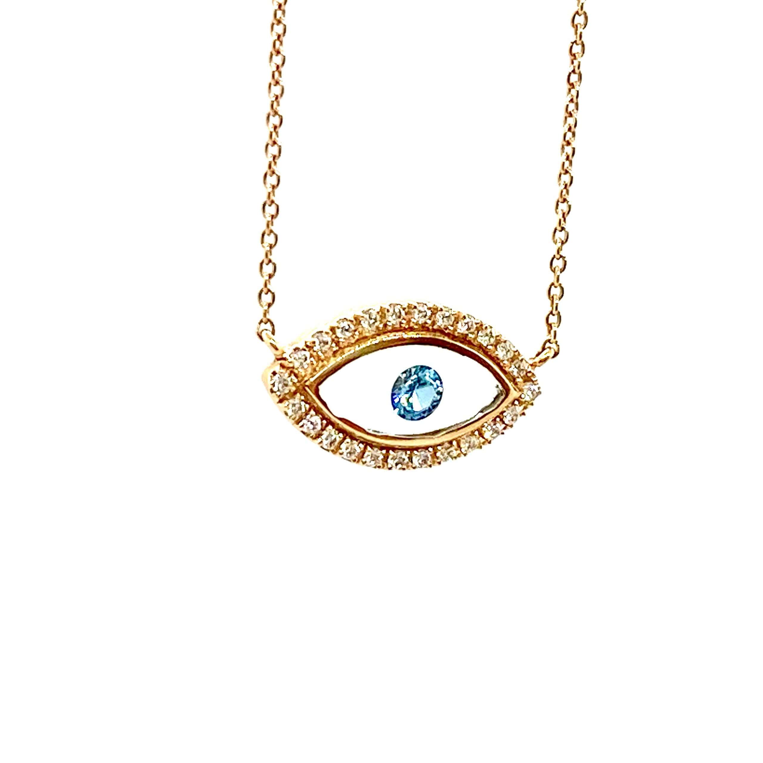 Transparent eye blue diamond pendant — Melina Fachidis (3)