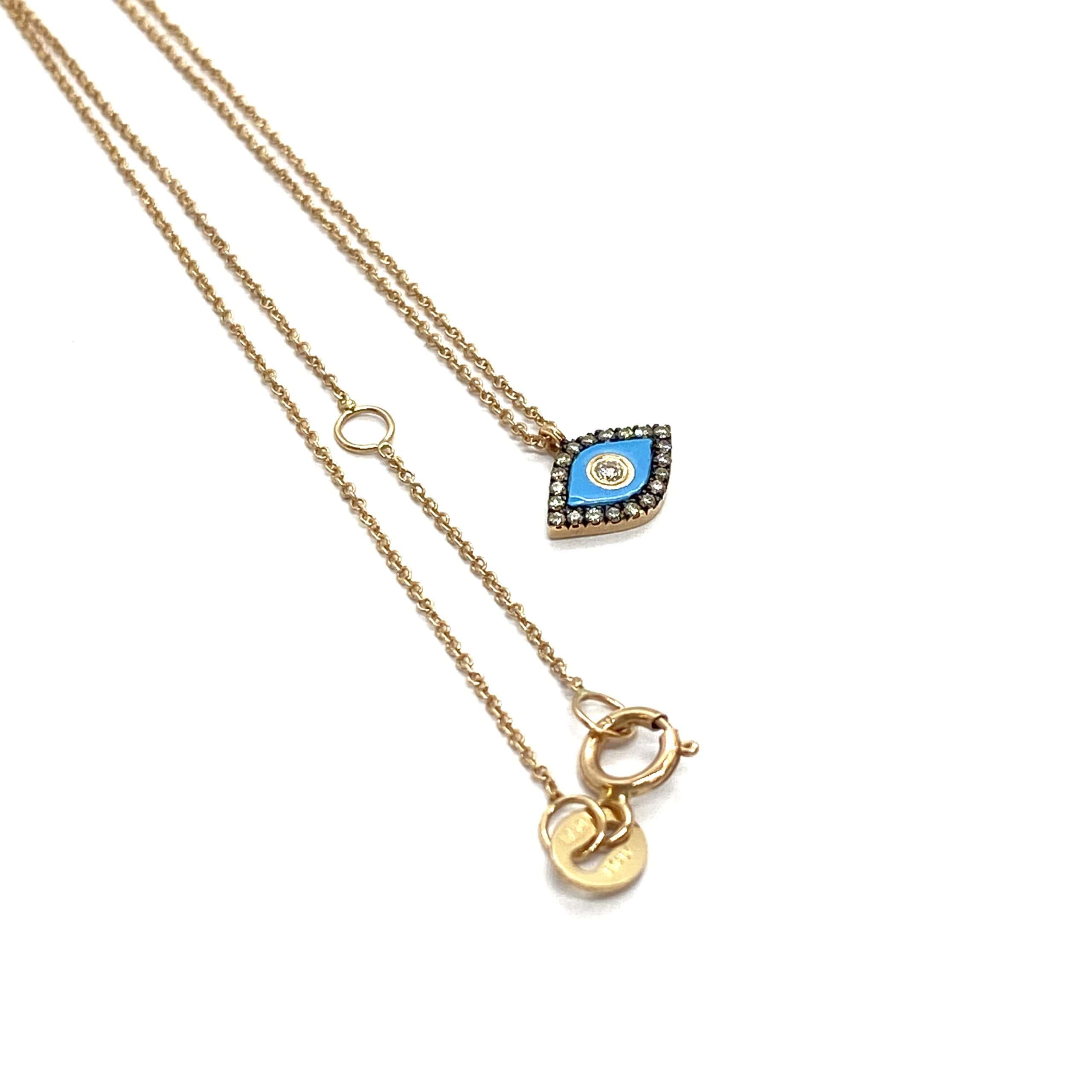 Small turquoise eye shaped pendant — Melina Fachidis (2)