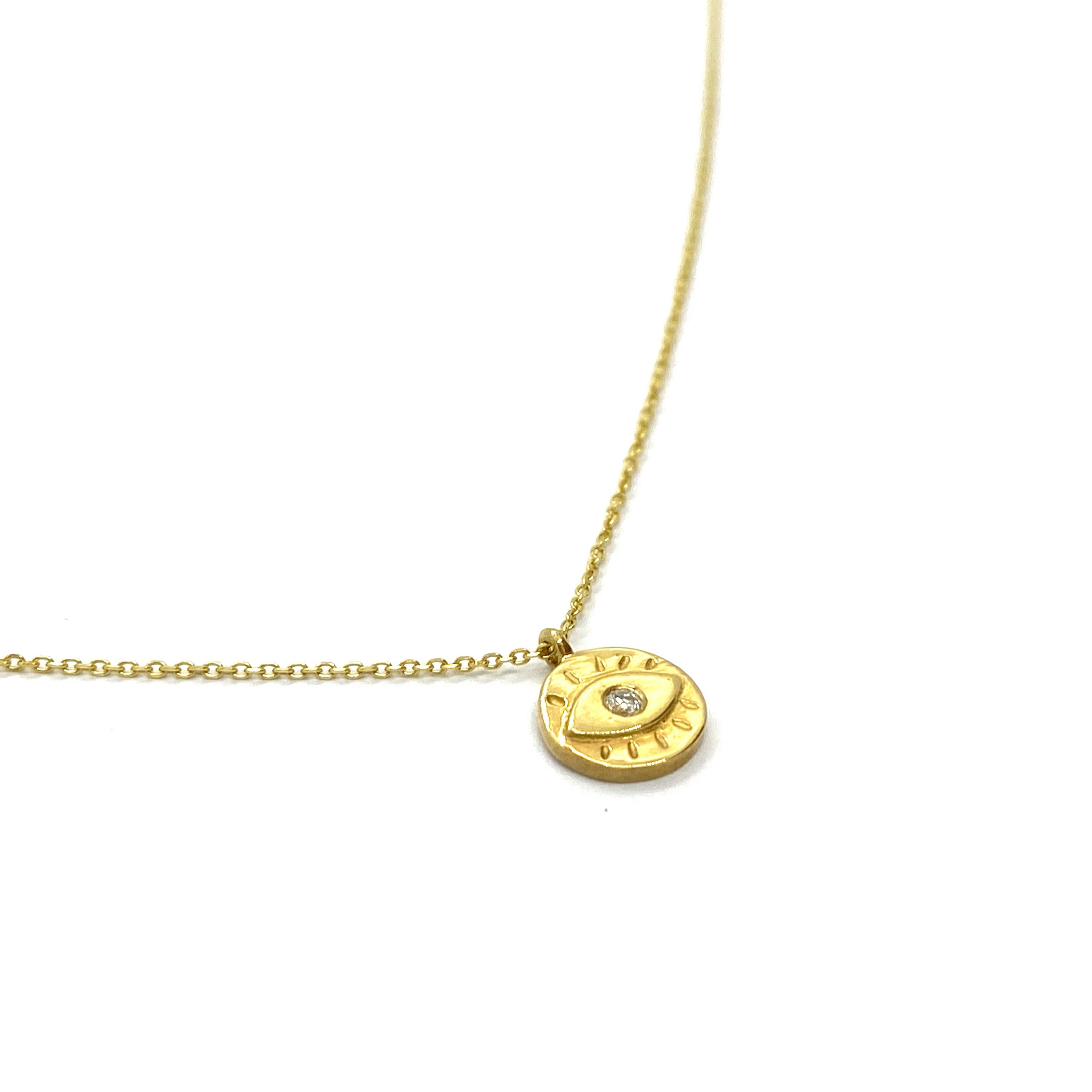 Small golden eye pendant — Melina Fachidis (2)